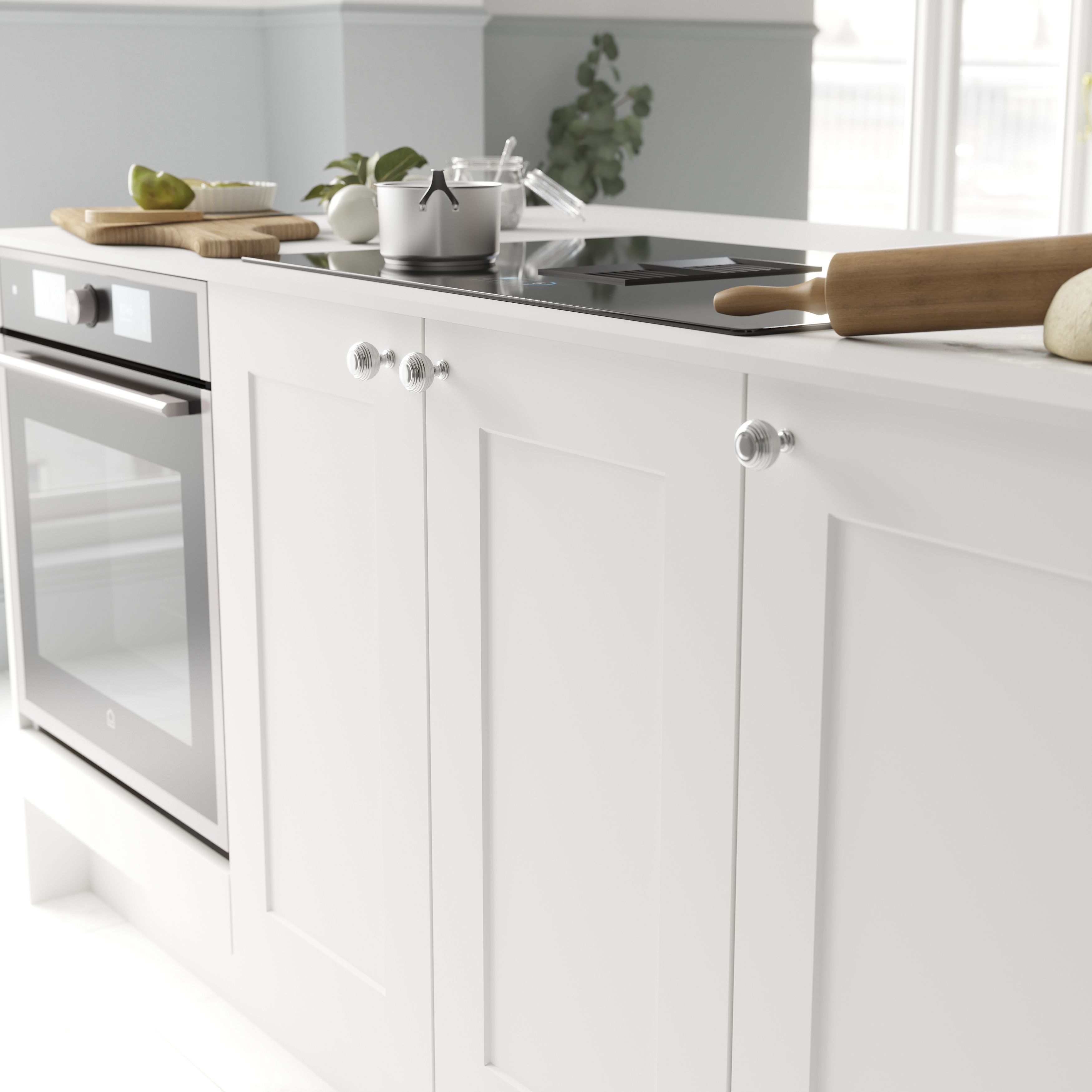 GoodHome Garni Chrome effect Kitchen cabinets Handle (L)3.2cm