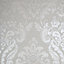 GoodHome Gavre Beige Damask Silver glitter effect Textured Wallpaper