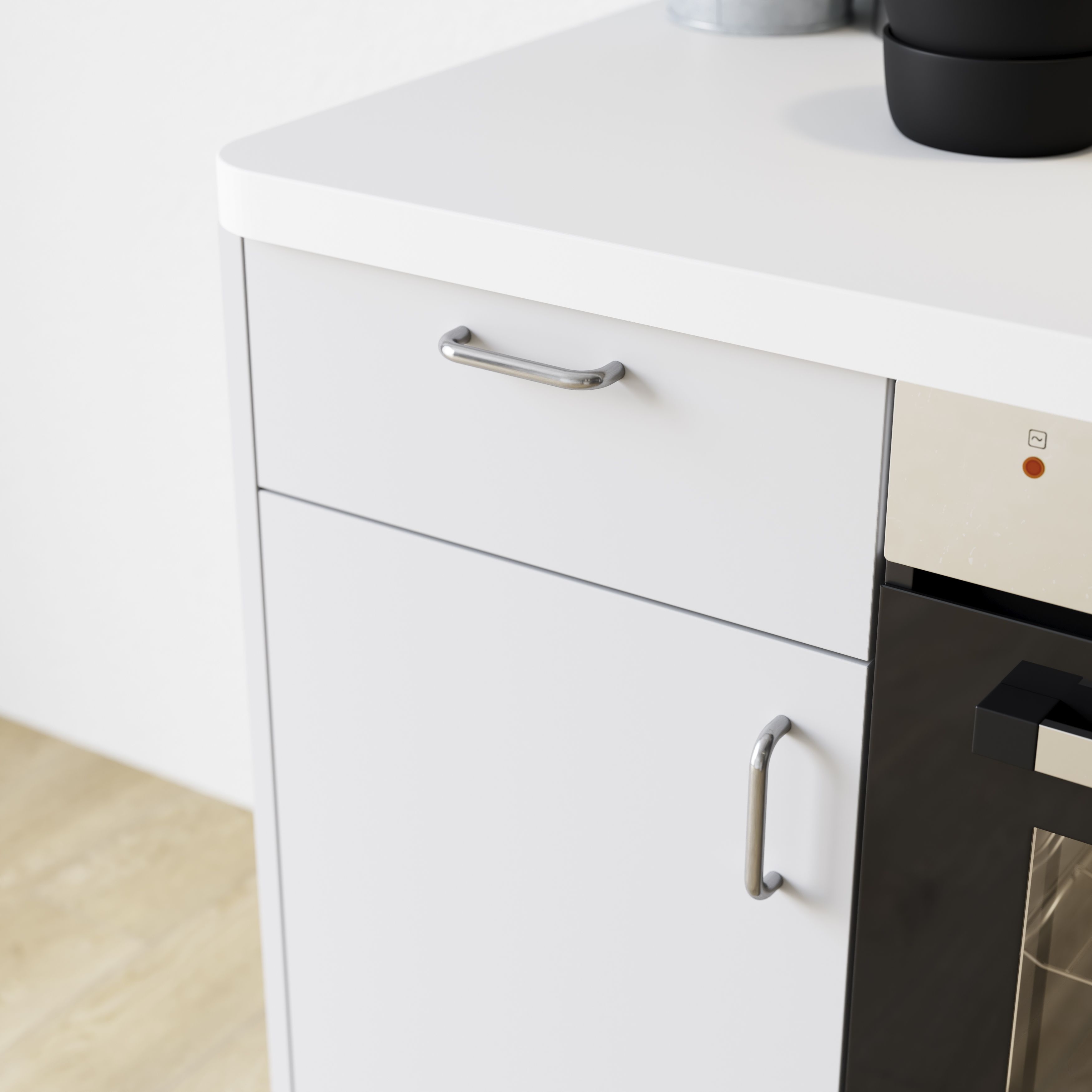 GoodHome Gen Nickel effect Kitchen cabinets Handle (L)10.6cm