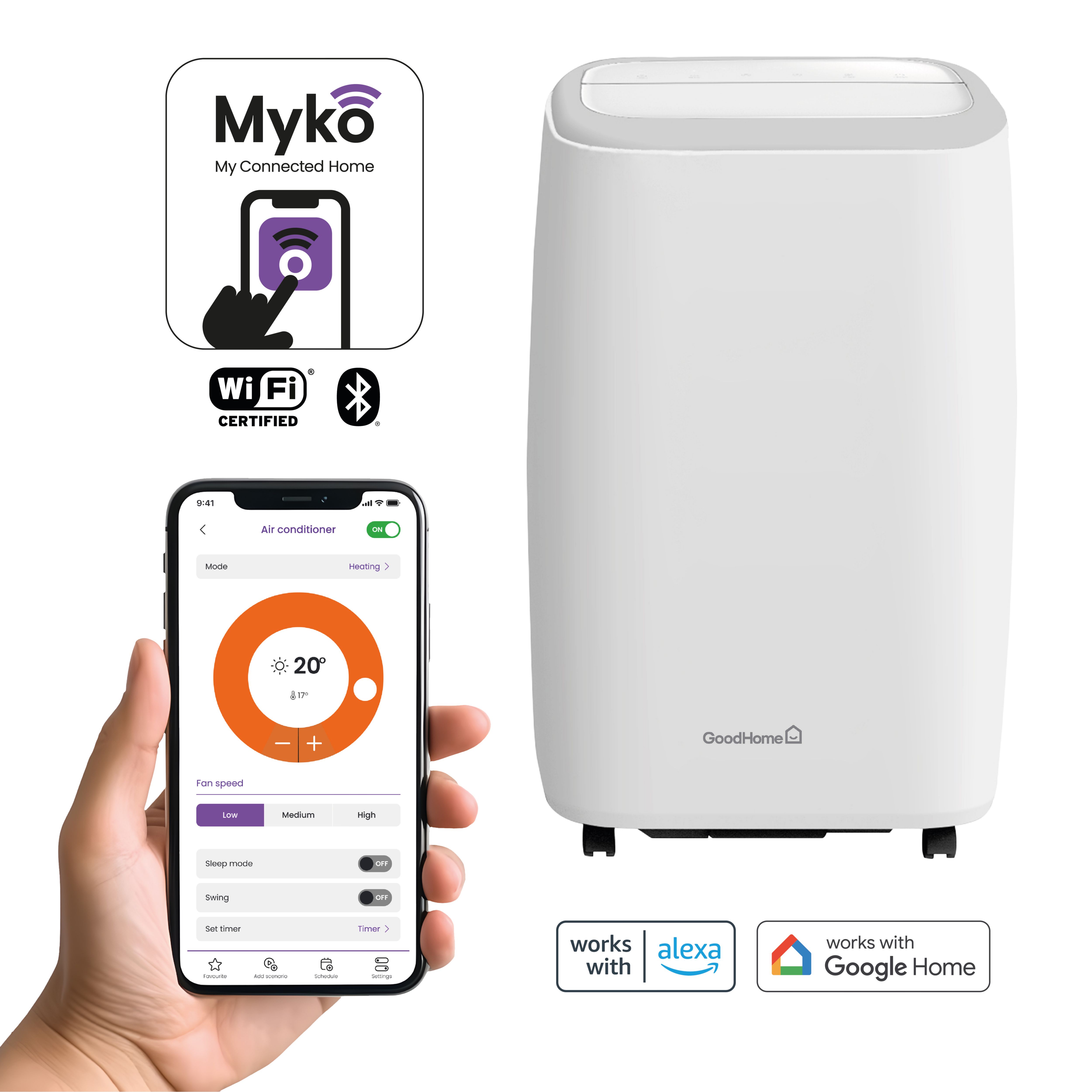 GoodHome GHLAC12-RMK 12000BTU Freestanding Smart Air conditioner