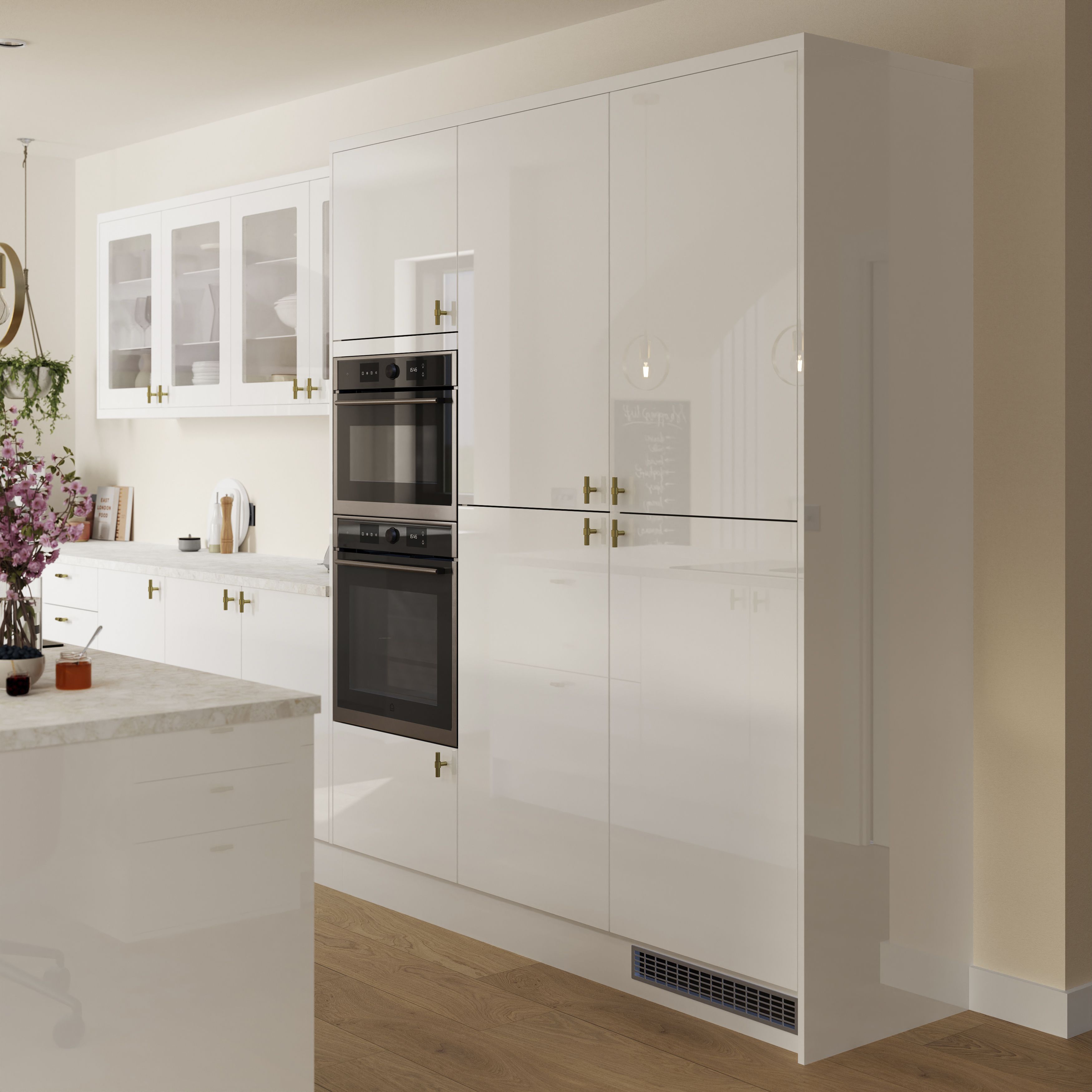 GoodHome GHMF71 Built-in Single Multifunction Oven - Brushed black stainless steel effect