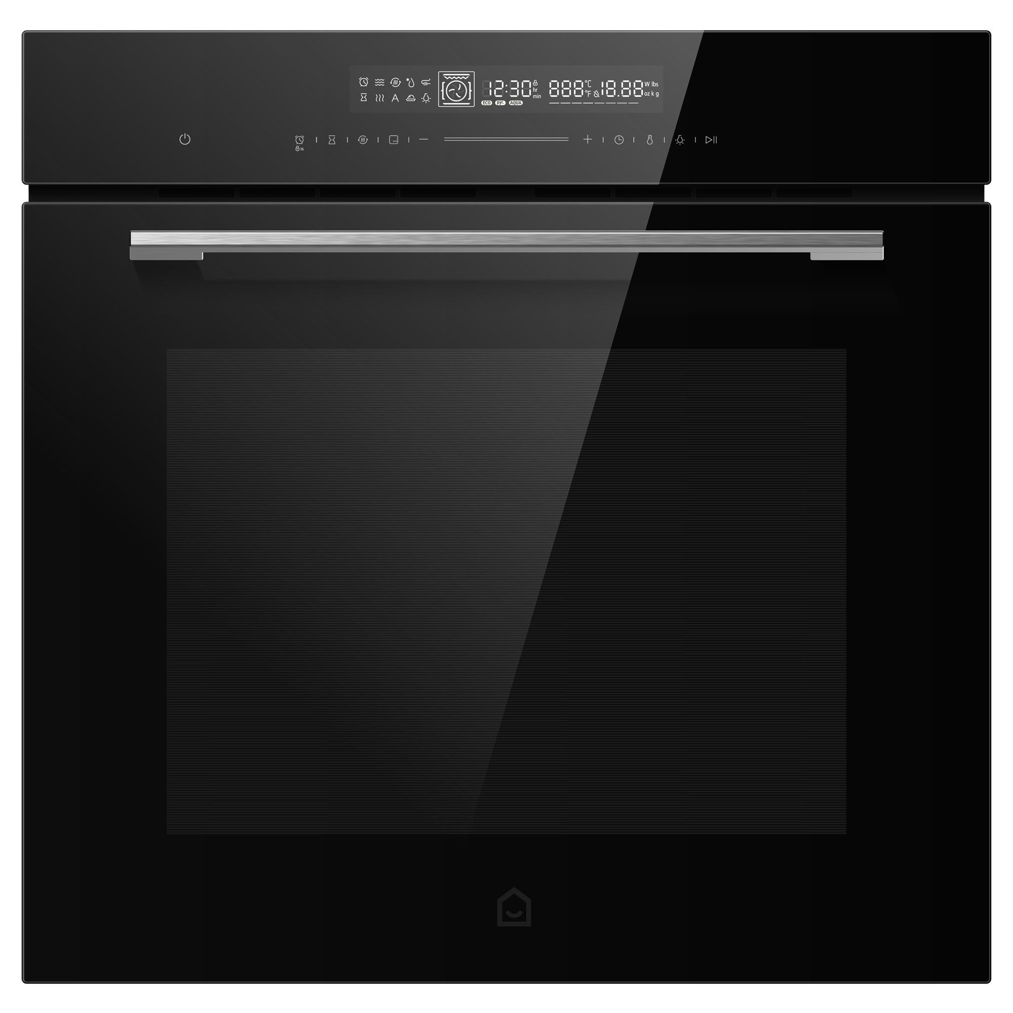 GoodHome GHPYOVTC72 Built-in Single Multi-function pyrolytic Electric Oven - Gloss black
