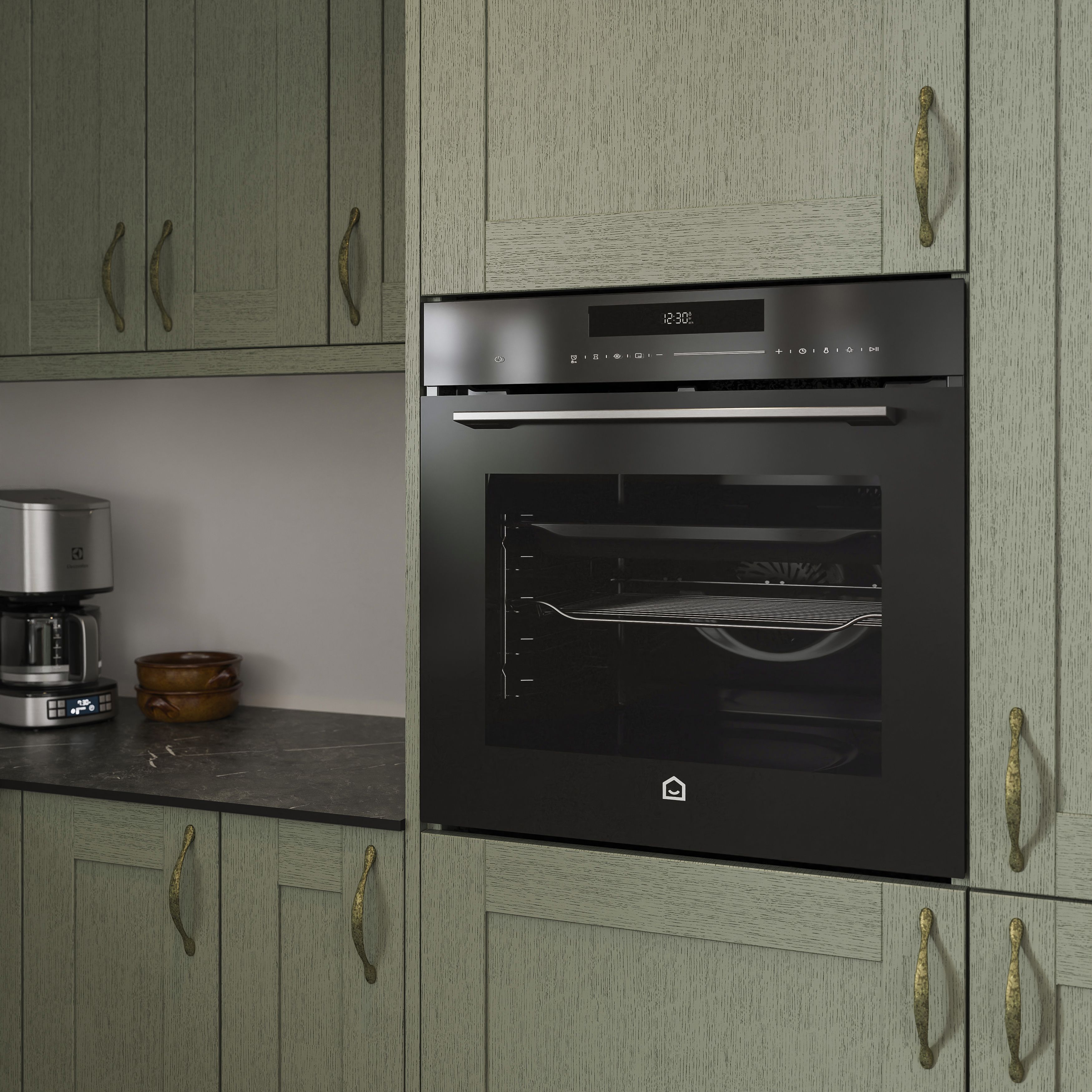 GoodHome GHPYOVTC72 Built-in Single Multi-function pyrolytic Electric Oven - Gloss black