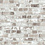 GoodHome Givry Beige Stone effect Brick Textured Wallpaper Sample