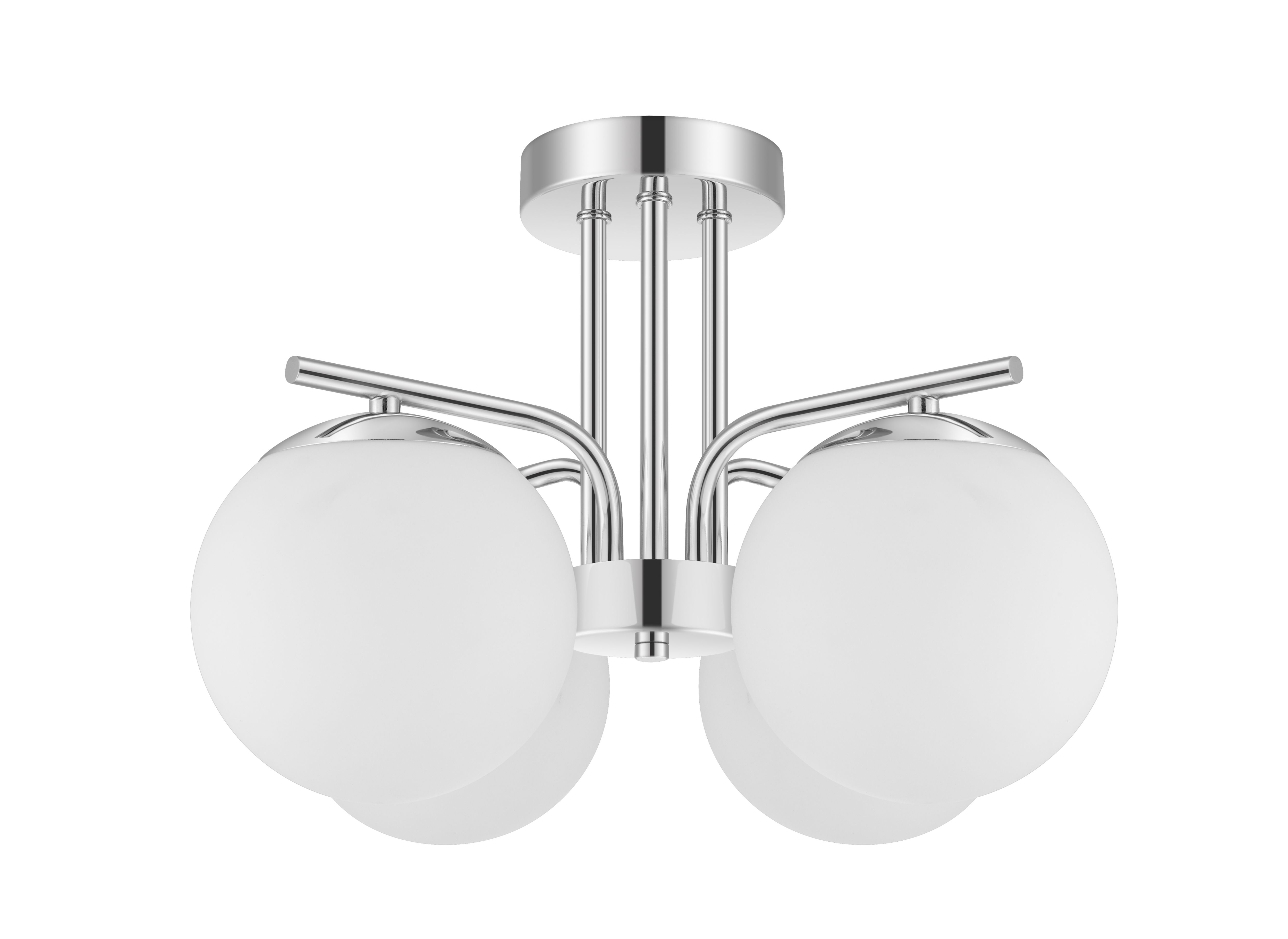GoodHome Glass & metal Chrome effect 4 Lamp LED Ceiling light