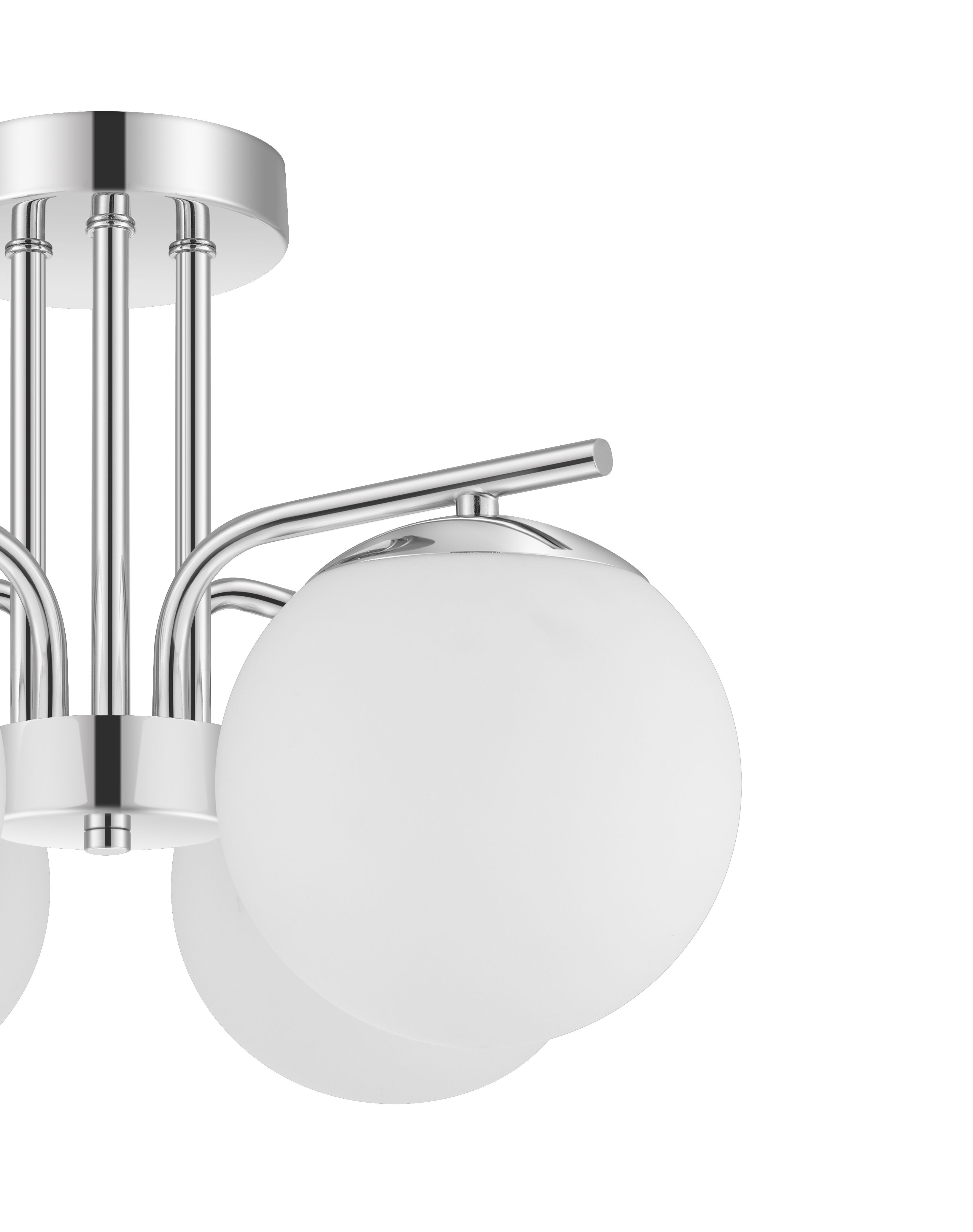 GoodHome Glass & metal Chrome effect 4 Lamp LED Ceiling light