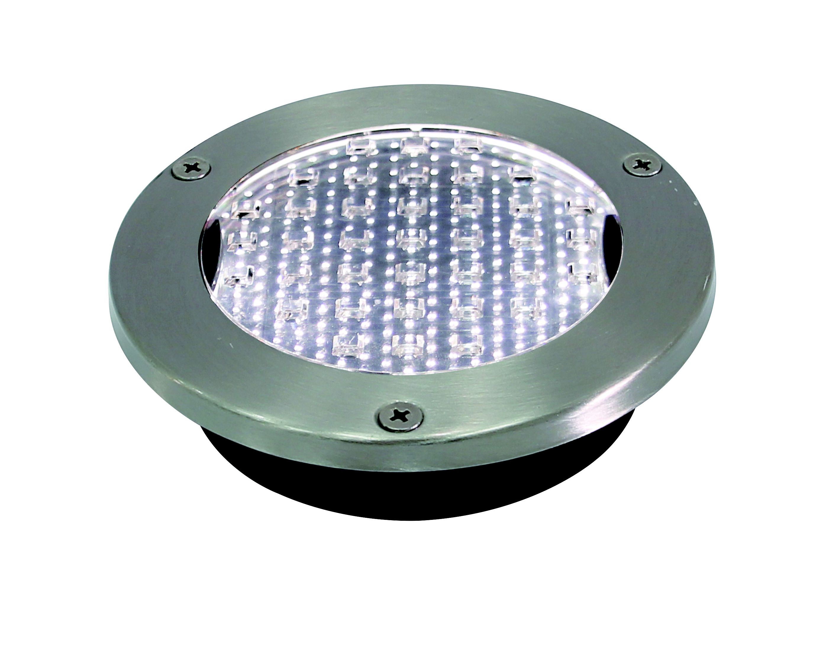 GoodHome Glend Stainless steel effect Solar-powered Cool white LED Decking light, Pack of 2