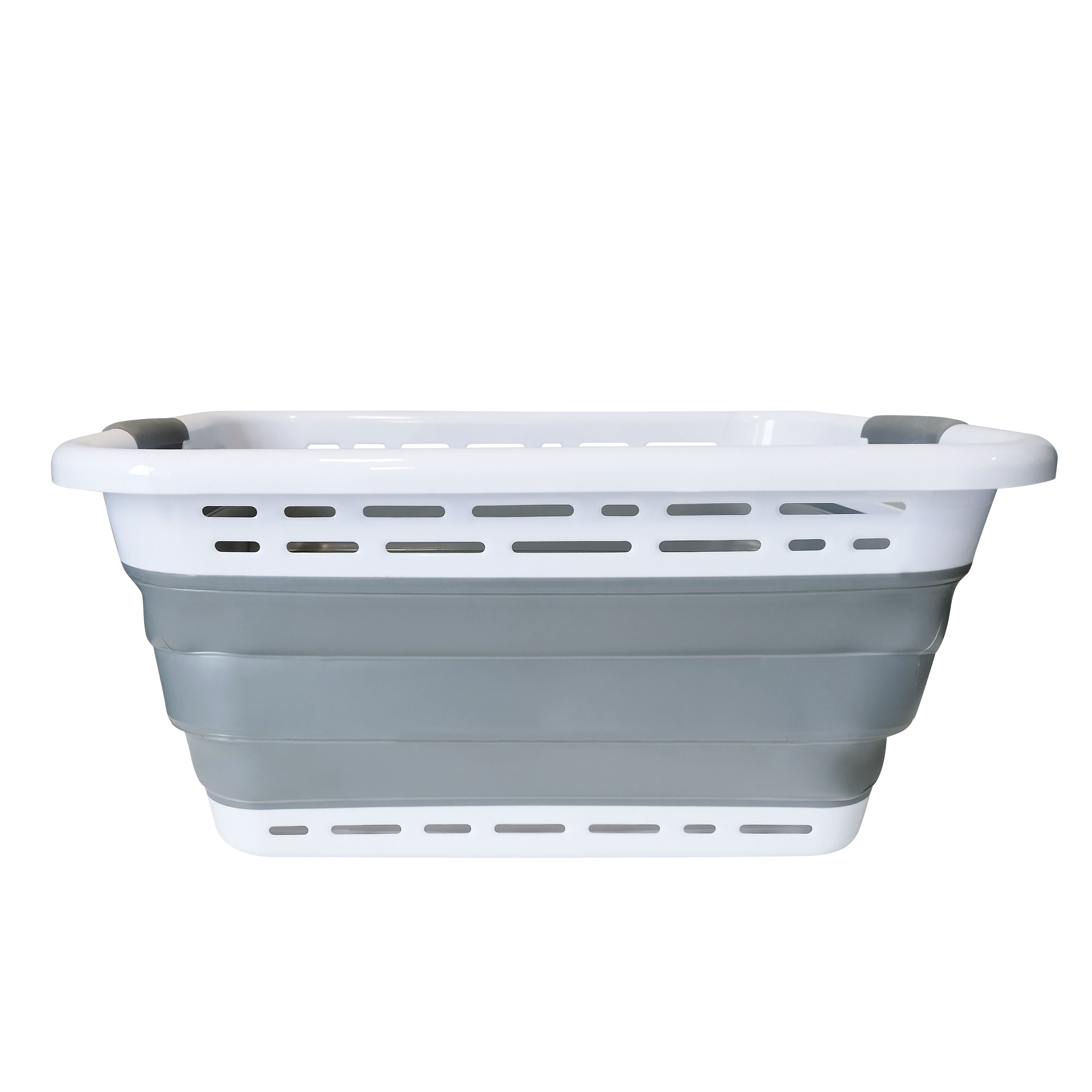 GoodHome Glomma White & Grey Plastic Laundry basket, 36L