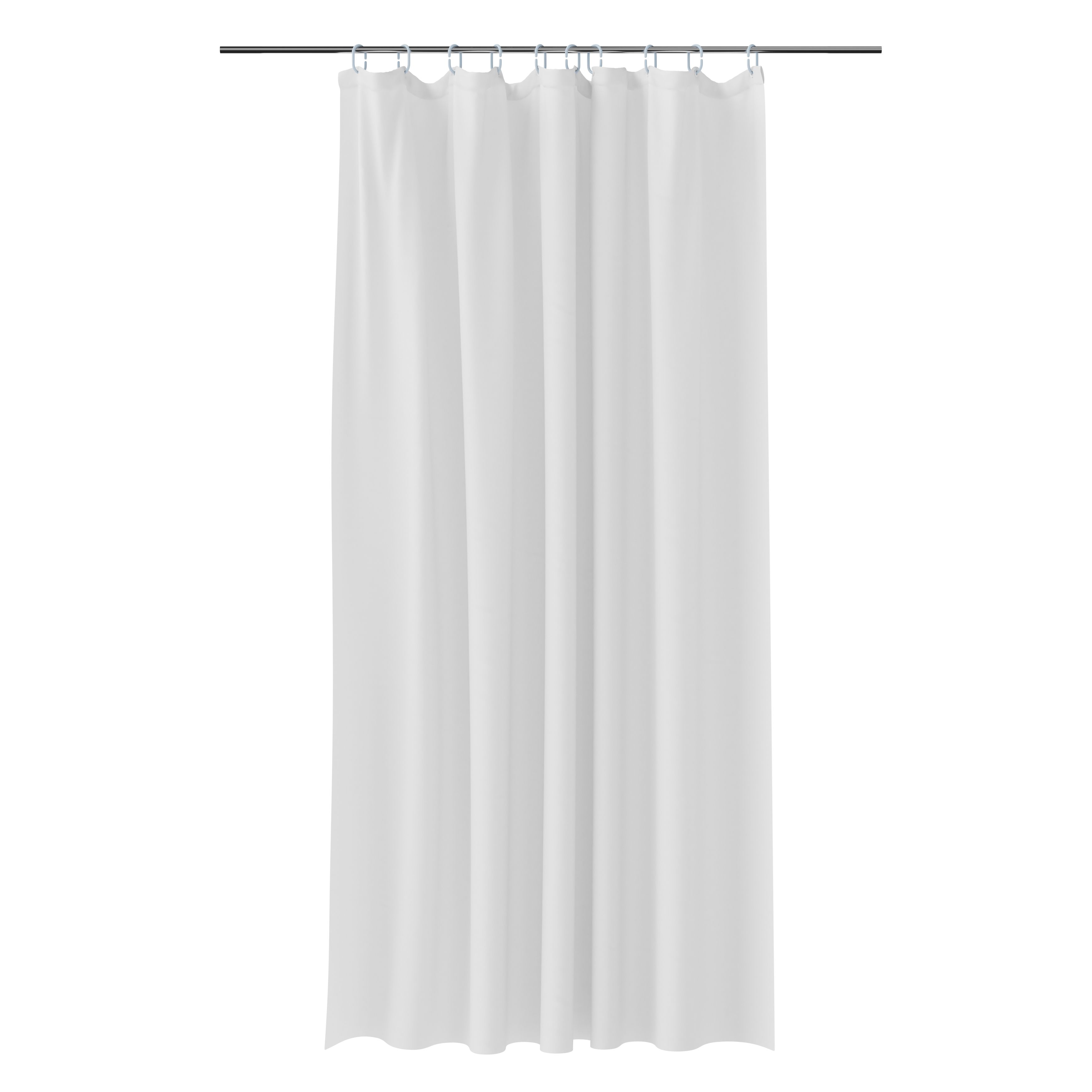 GoodHome Glomma White Plain Shower curtain (H)200cm (W)180cm