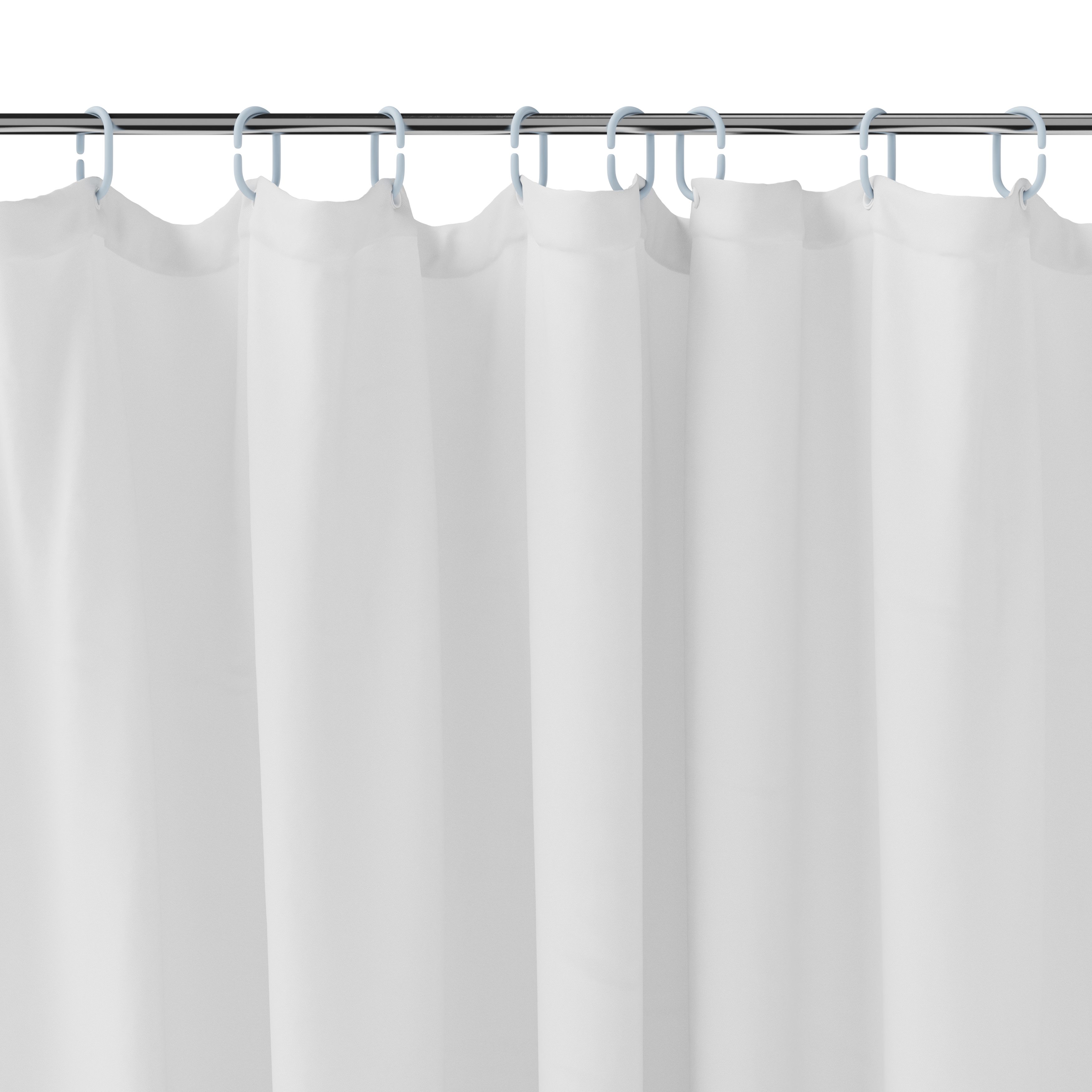 GoodHome Glomma White Plain Shower curtain (H)200cm (W)180cm