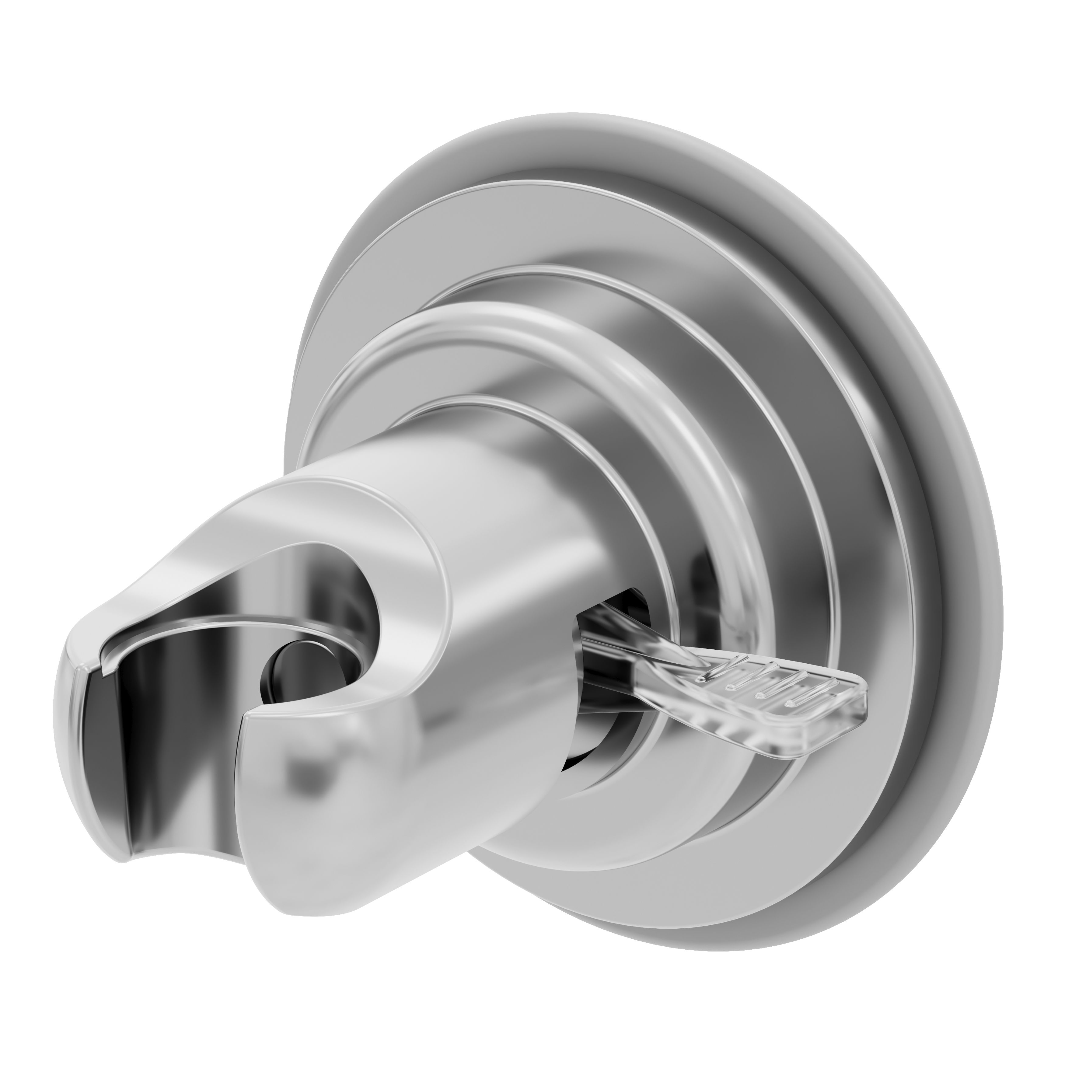 GoodHome Gloss Chrome effect Adhesive Wall-mounted Shower head holder
