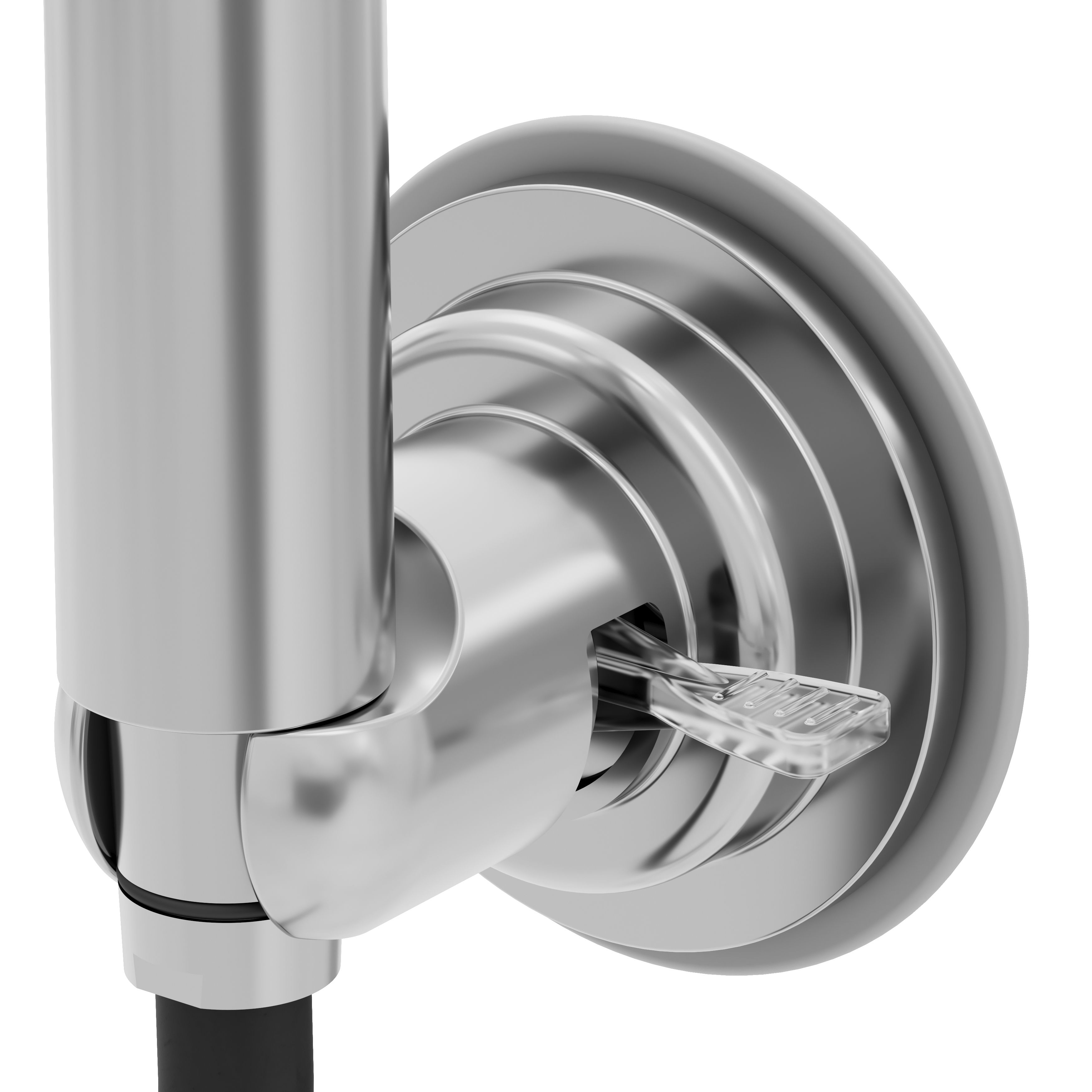 GoodHome Gloss Chrome effect Adhesive Wall-mounted Shower head holder