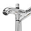 GoodHome Gloss Chrome effect Deck-mounted Double Bath shower mixer tap with shower kit