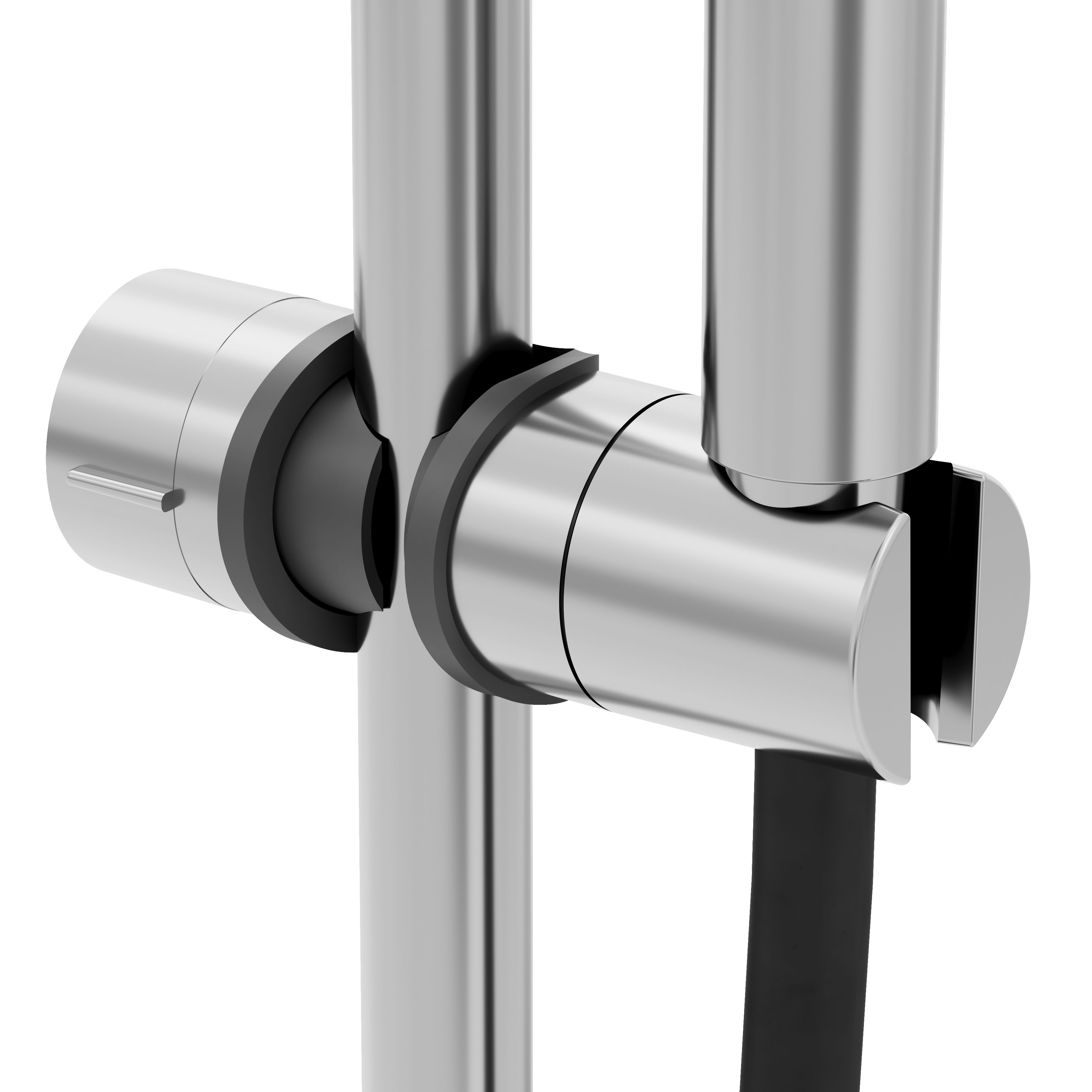 GoodHome Gloss Chrome effect Tightened Surface-mounted Shower head holder