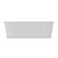 GoodHome Gloss White Back to wall Acrylic D-shaped Freestanding Bath (L)1500mm (W)750mm
