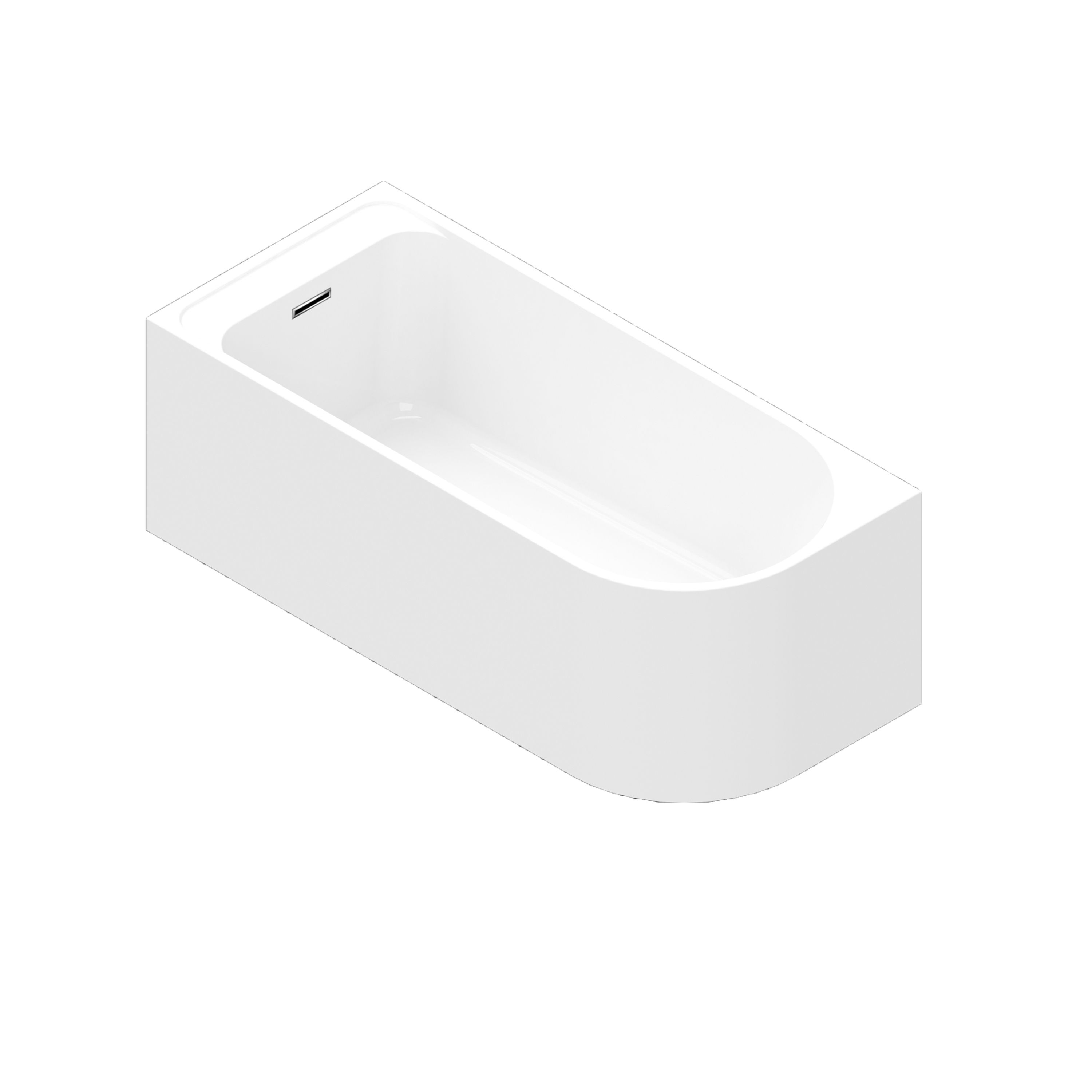 GoodHome Gloss White Back to wall Acrylic J-shaped Left-hand Bath (L)1700mm (W)750mm