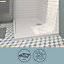 GoodHome Gloss White Rectangular Centre drain Shower tray (L)80cm (W)120cm (H)4cm