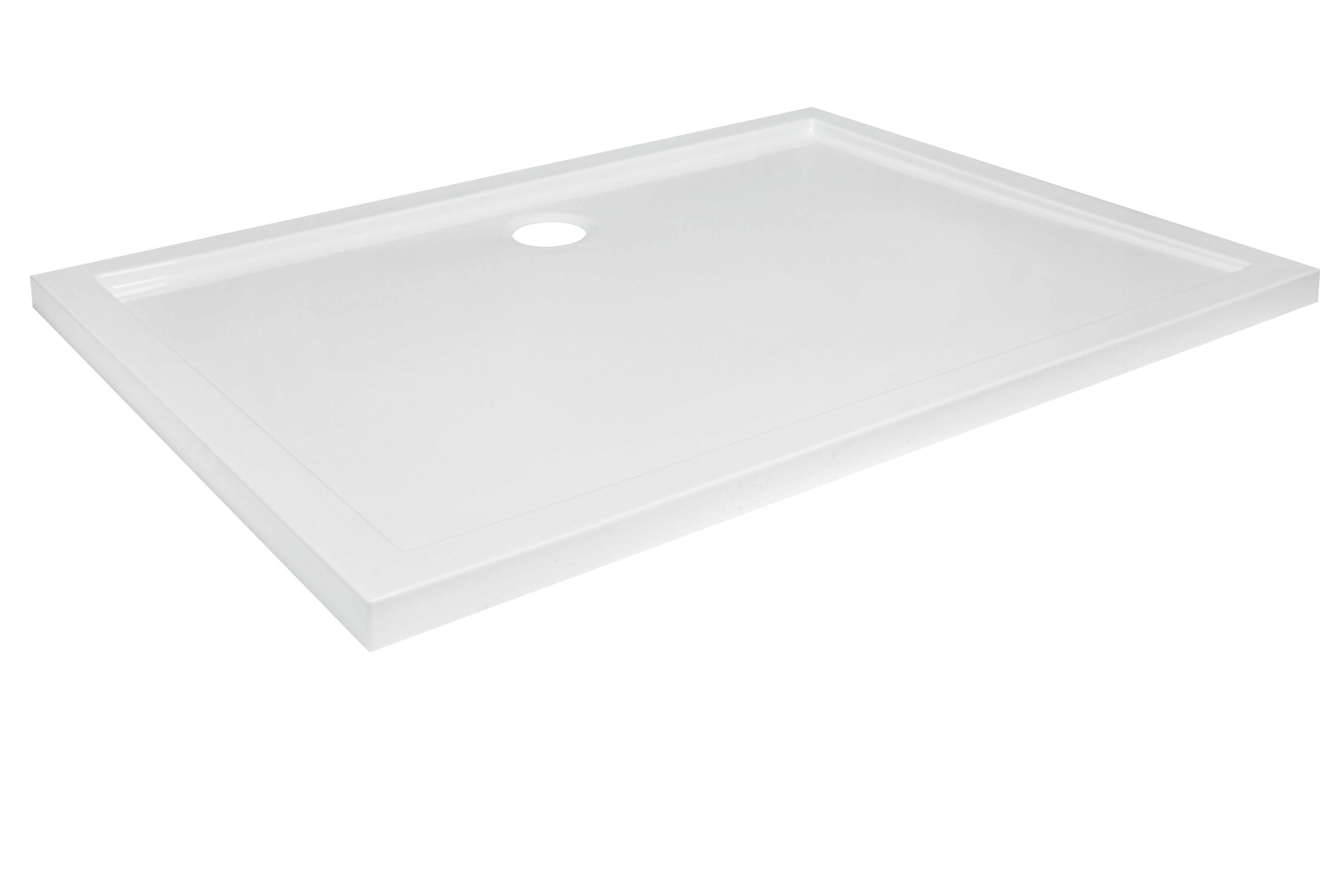 GoodHome Gloss White Rectangular Centre drain Shower tray (L)90cm (W)120cm (H)4cm