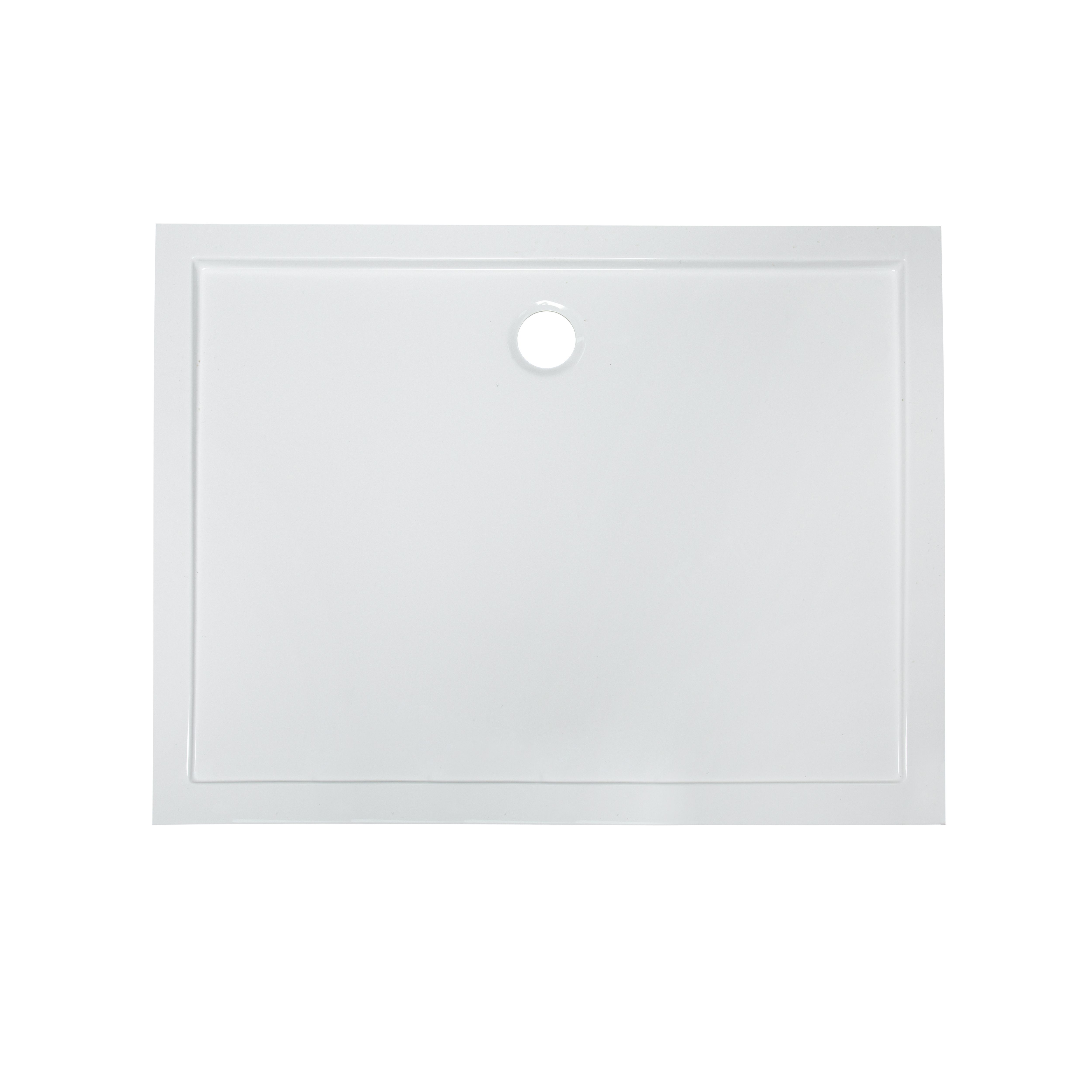 GoodHome Gloss White Rectangular Centre drain Shower tray (L)90cm (W)120cm (H)4cm