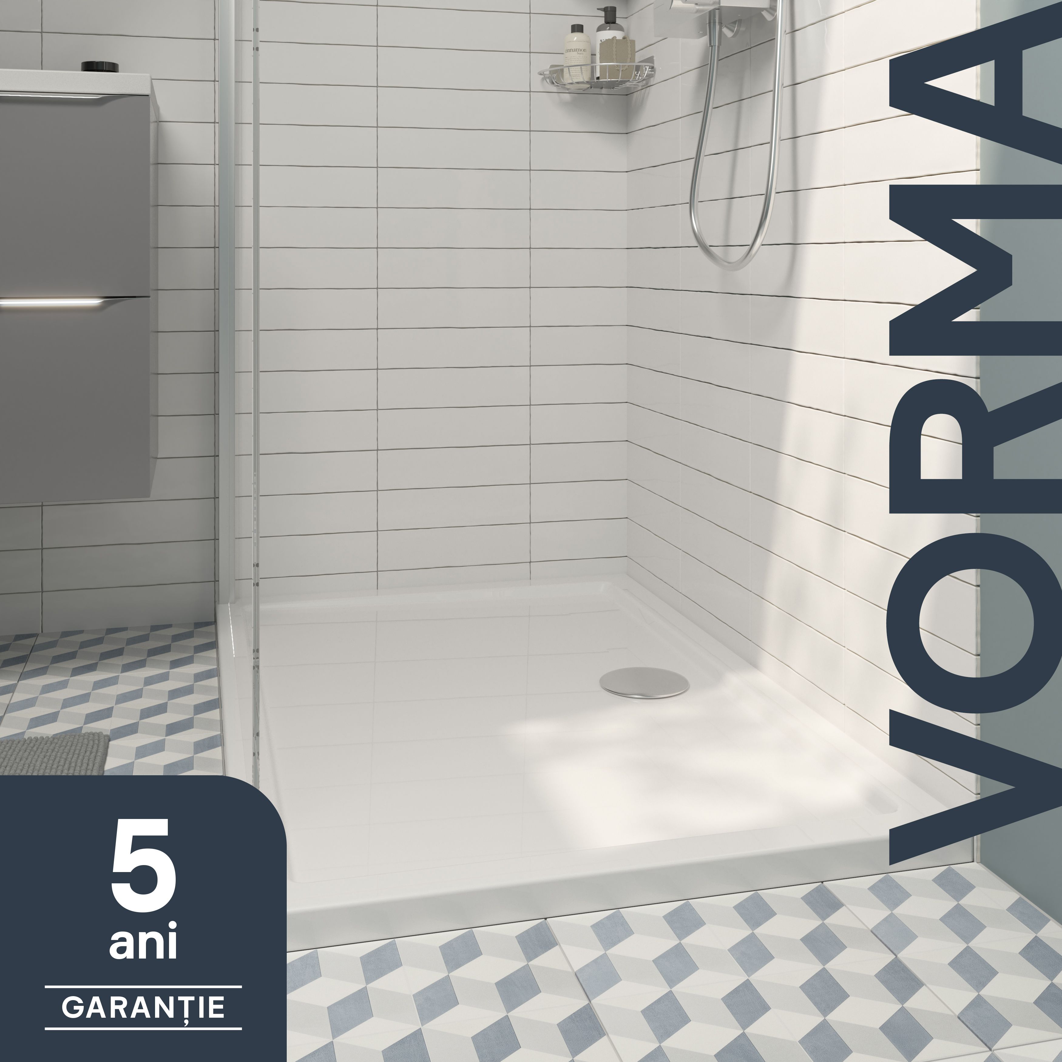 GoodHome Gloss White Rectangular Centre drain Shower tray (L)90cm (W)120cm (H)4cm