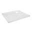 GoodHome Gloss White Rectangular Corner drain Shower tray (L)76cm (W)76cm (H)4cm