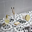 GoodHome Gold effect Ribbed Bathroom Cotton holder