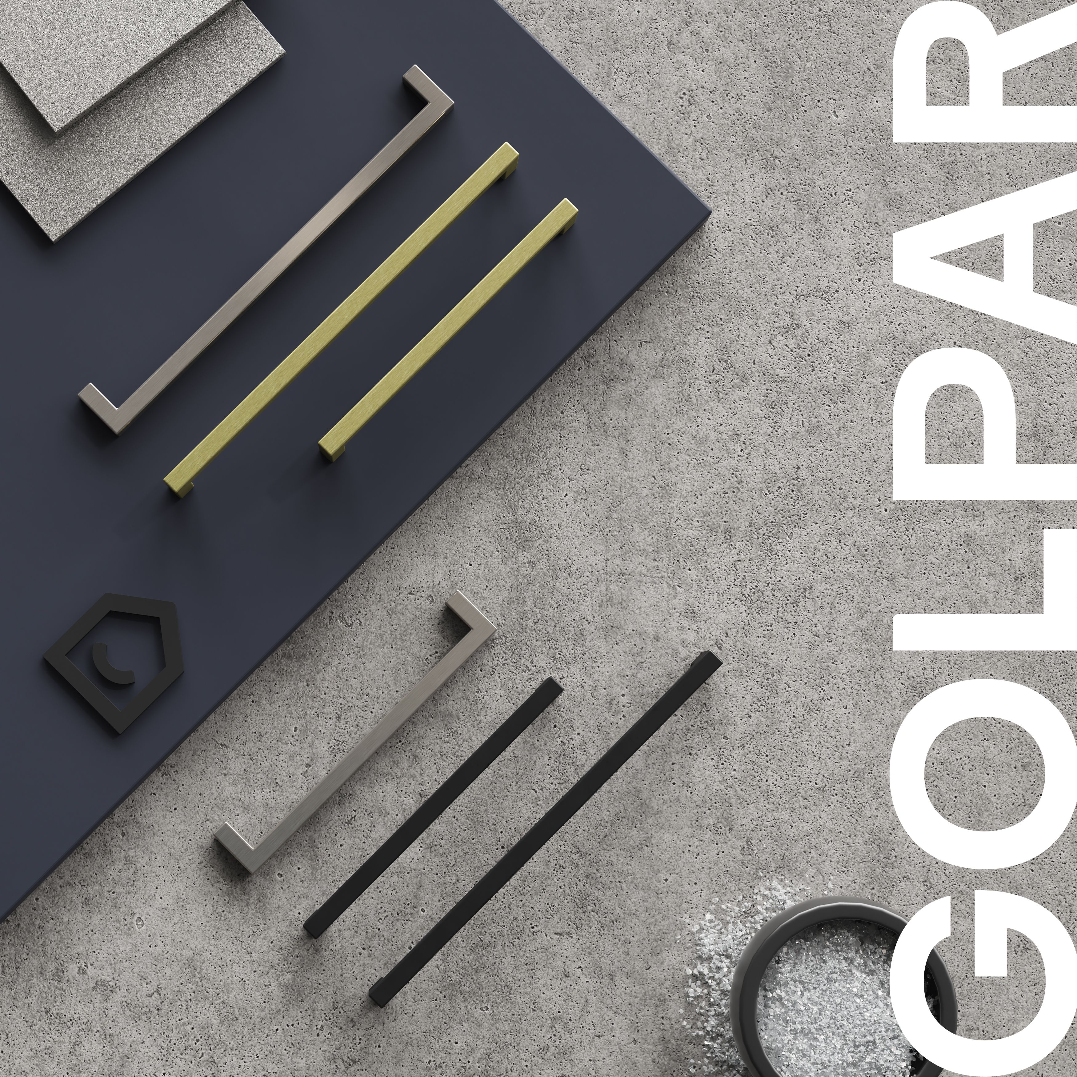 GoodHome Golpar Brass effect Kitchen cabinets Pull handle (L)16.9cm