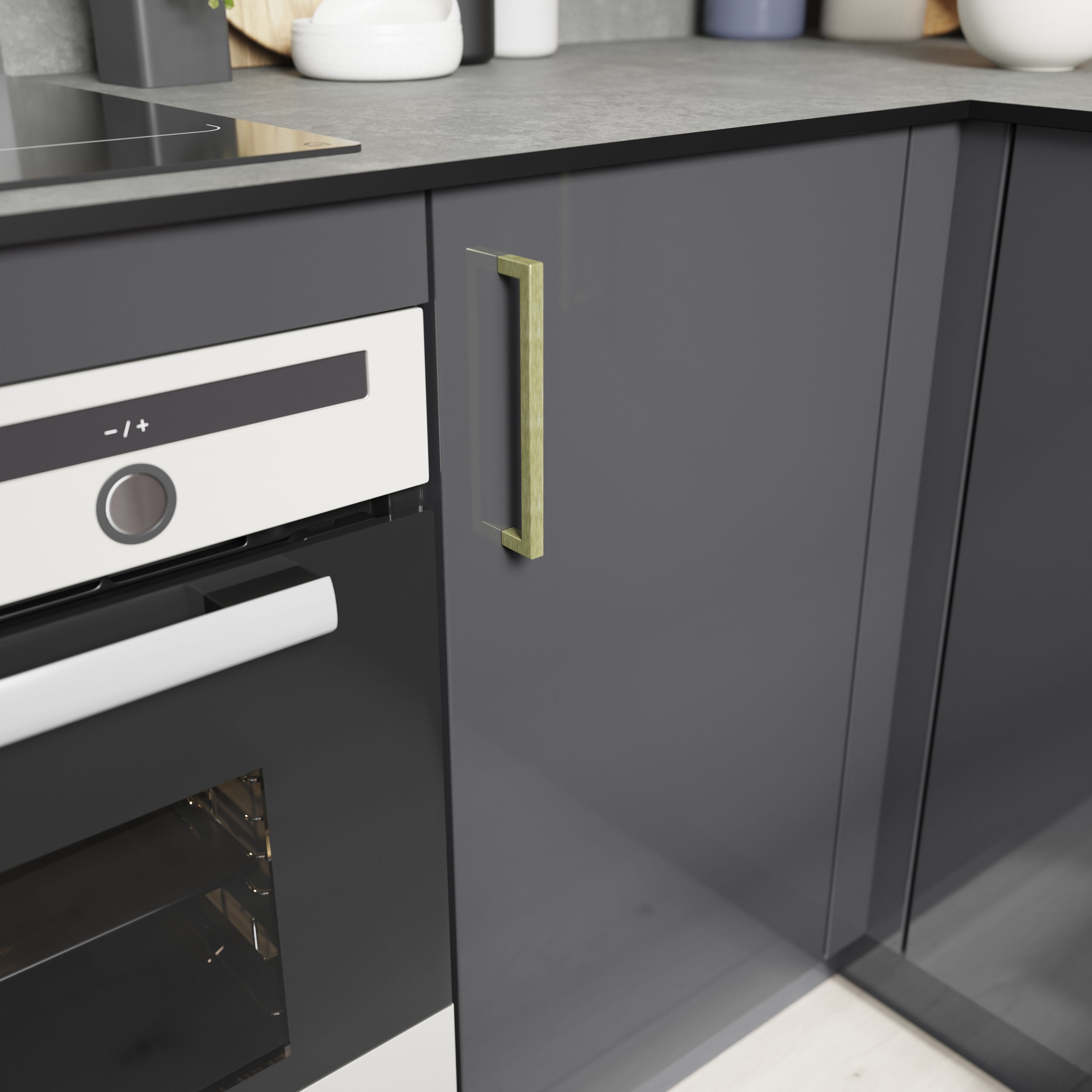 GoodHome Golpar Brass effect Kitchen cabinets Pull handle (L)16.9cm