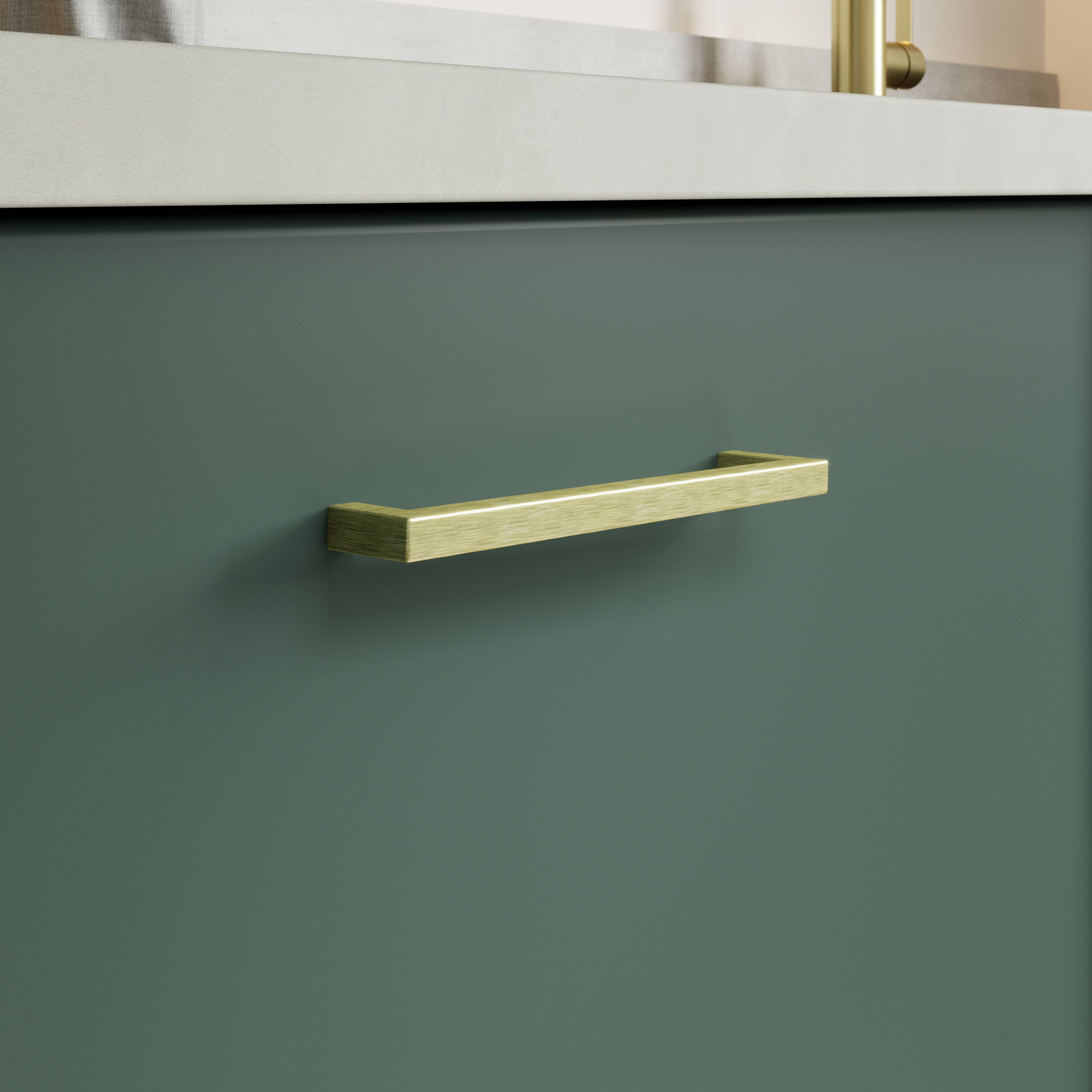 GoodHome Golpar Brass effect Kitchen cabinets Pull handle (L)16.9cm