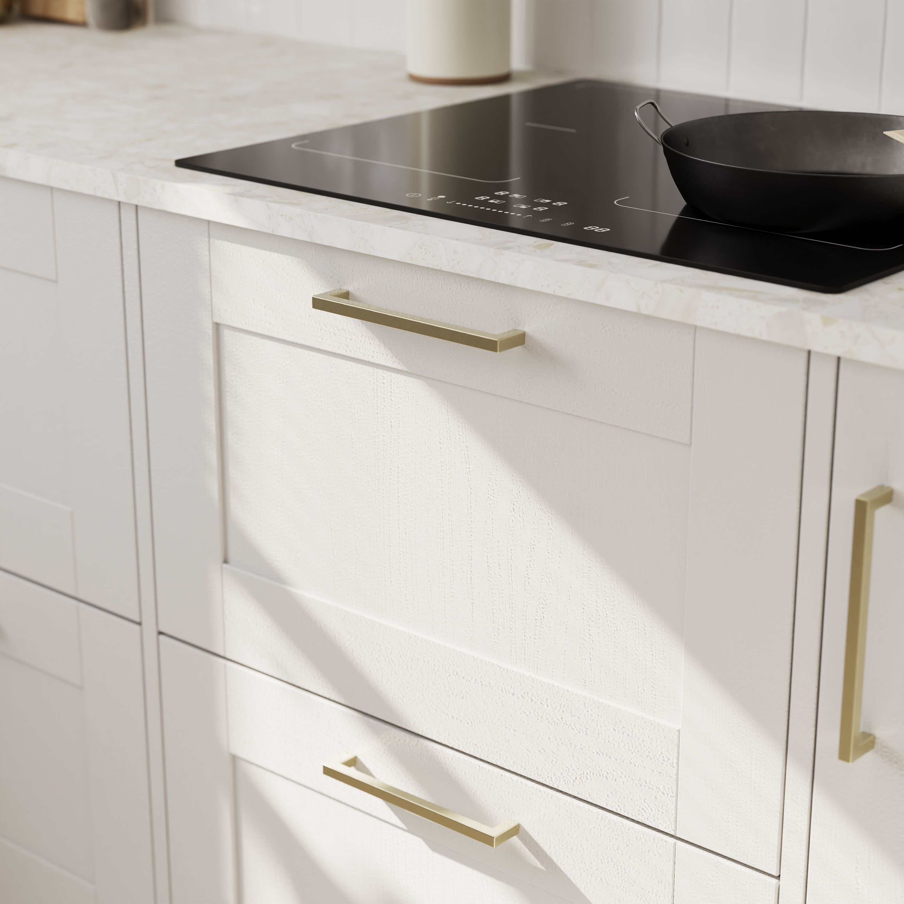 GoodHome Golpar Brass effect Kitchen cabinets Pull handle (L)16.9cm