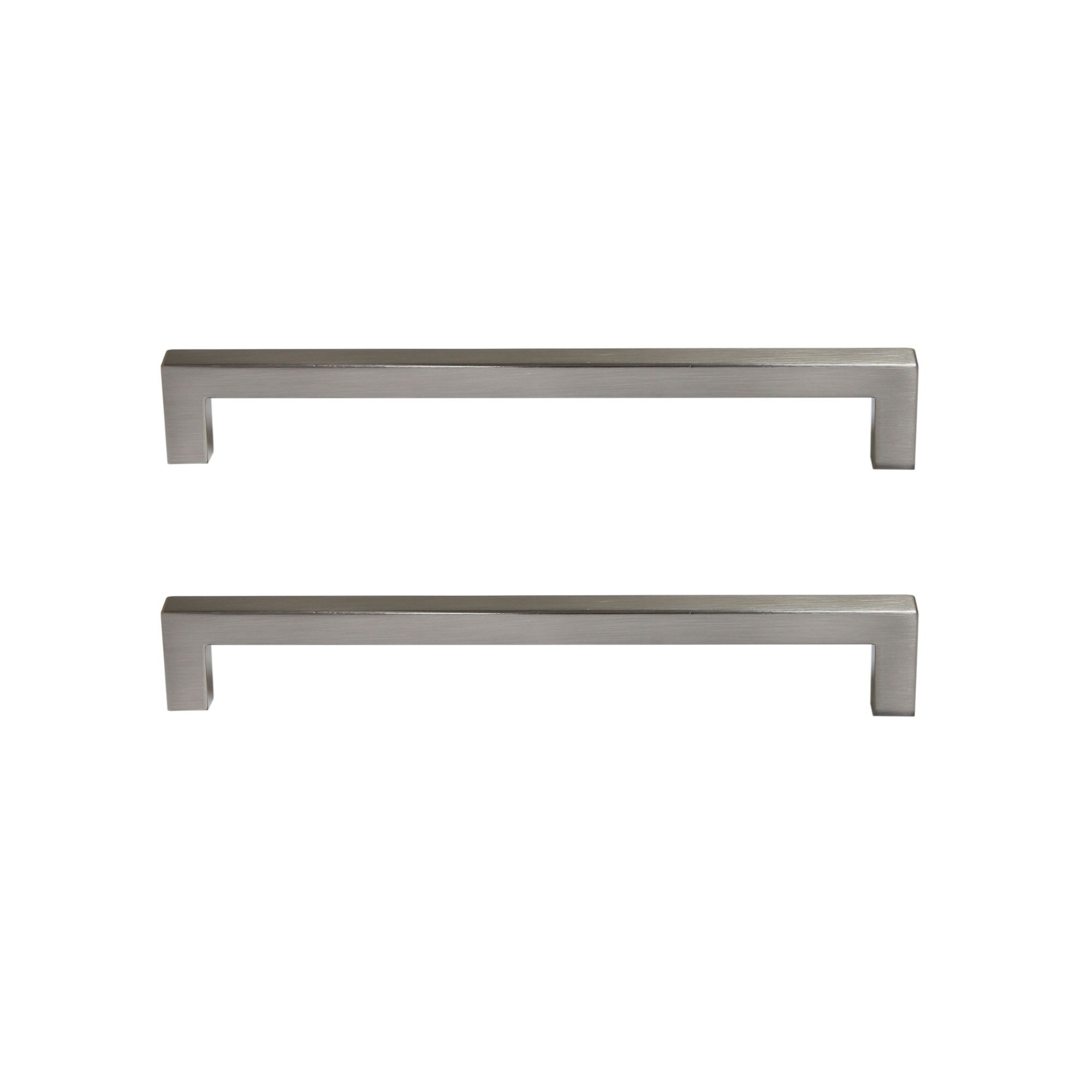 GoodHome Golpar Satin Nickel effect Kitchen cabinets Pull handle (L)16.9cm