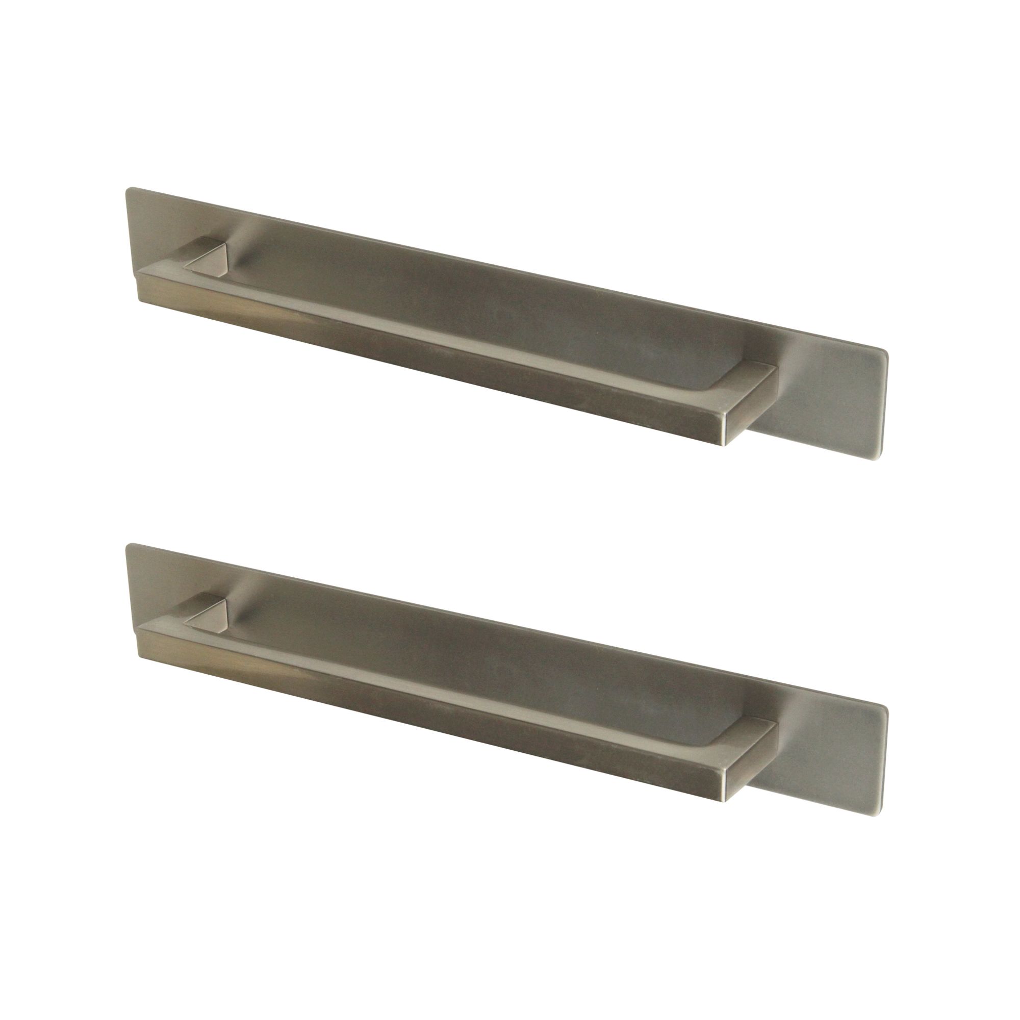 GoodHome Golpar Satin Nickel effect Kitchen cabinets Pull handle (L)16.9cm