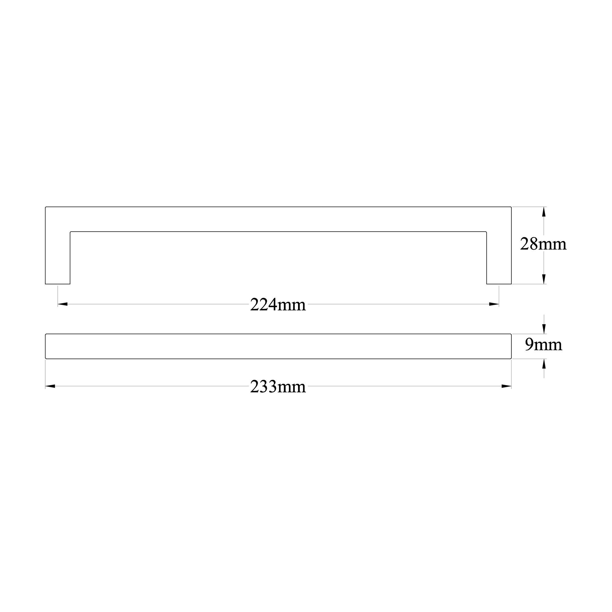 GoodHome Golpar Satin Nickel effect Kitchen cabinets Pull handle (L)23.3cm
