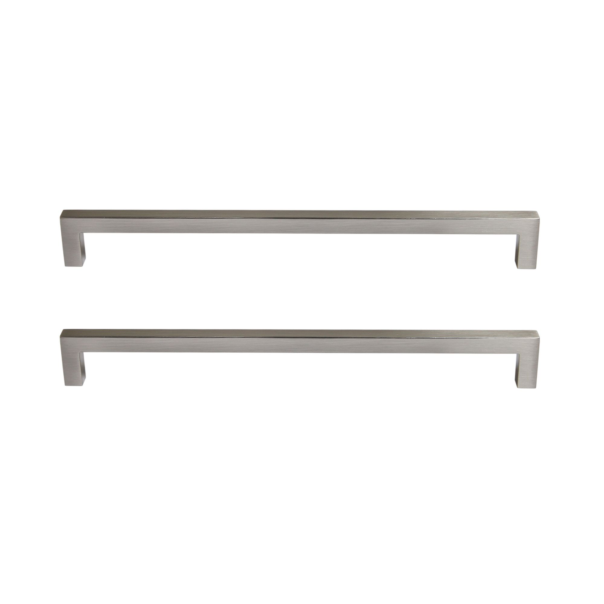 GoodHome Golpar Satin Nickel effect Kitchen cabinets Pull handle (L)23.3cm