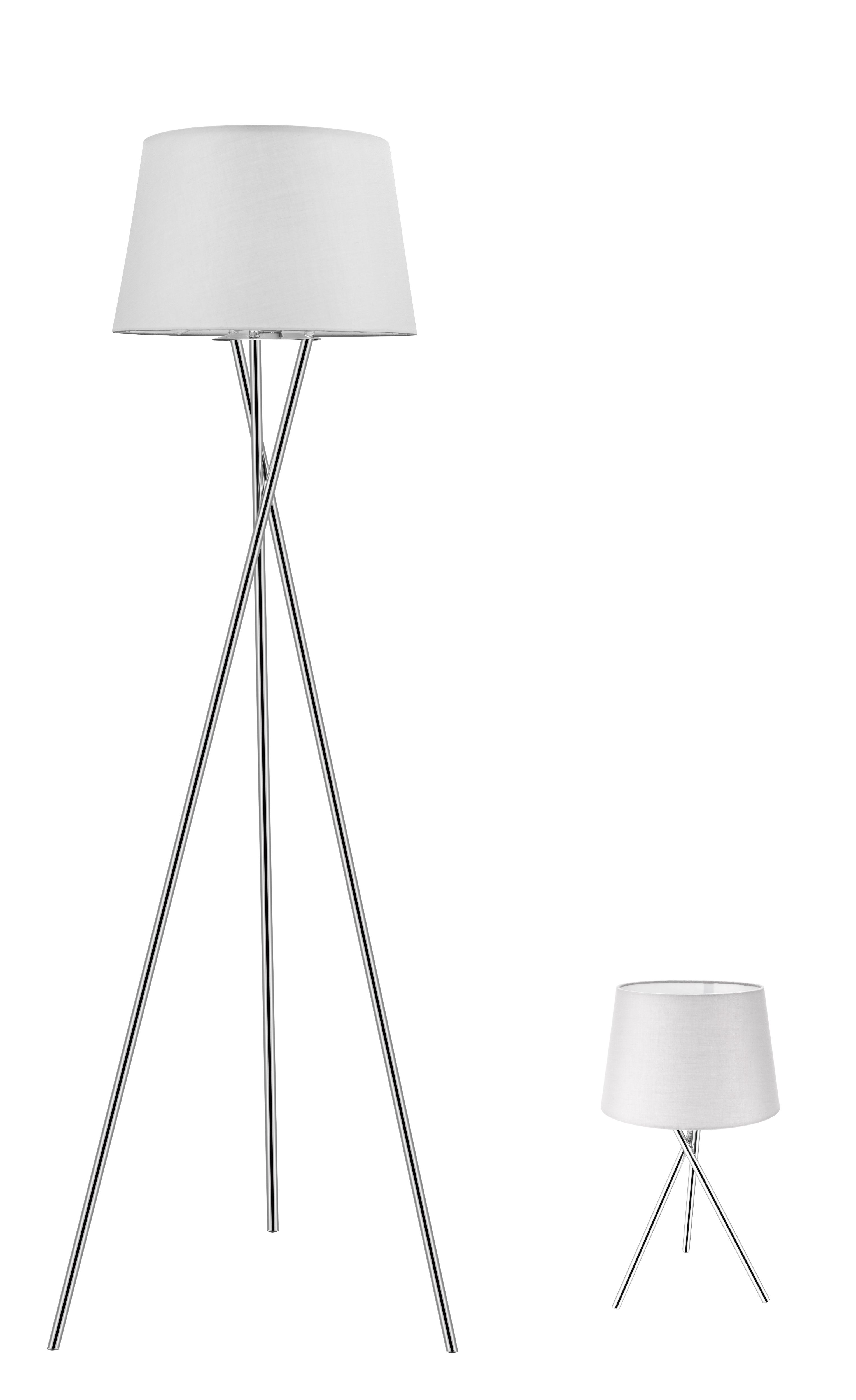 GoodHome Gooban Chrome effect Floor & table lamp