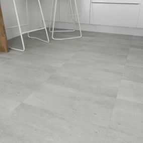 GoodHome Gospel Grey Stone effect Vinyl tile Pack of 10