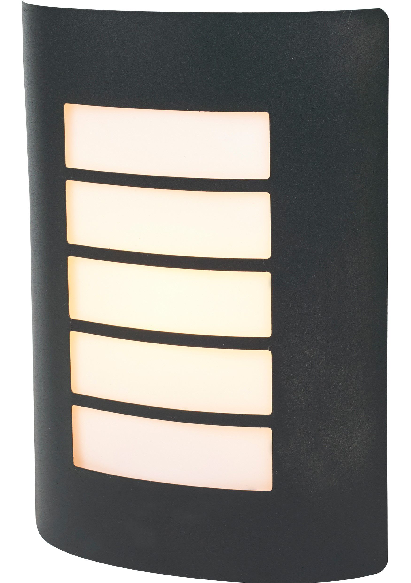 GoodHome Grandy Fixed Matt Dark Grey Mains-powered Outdoor Half wall light
