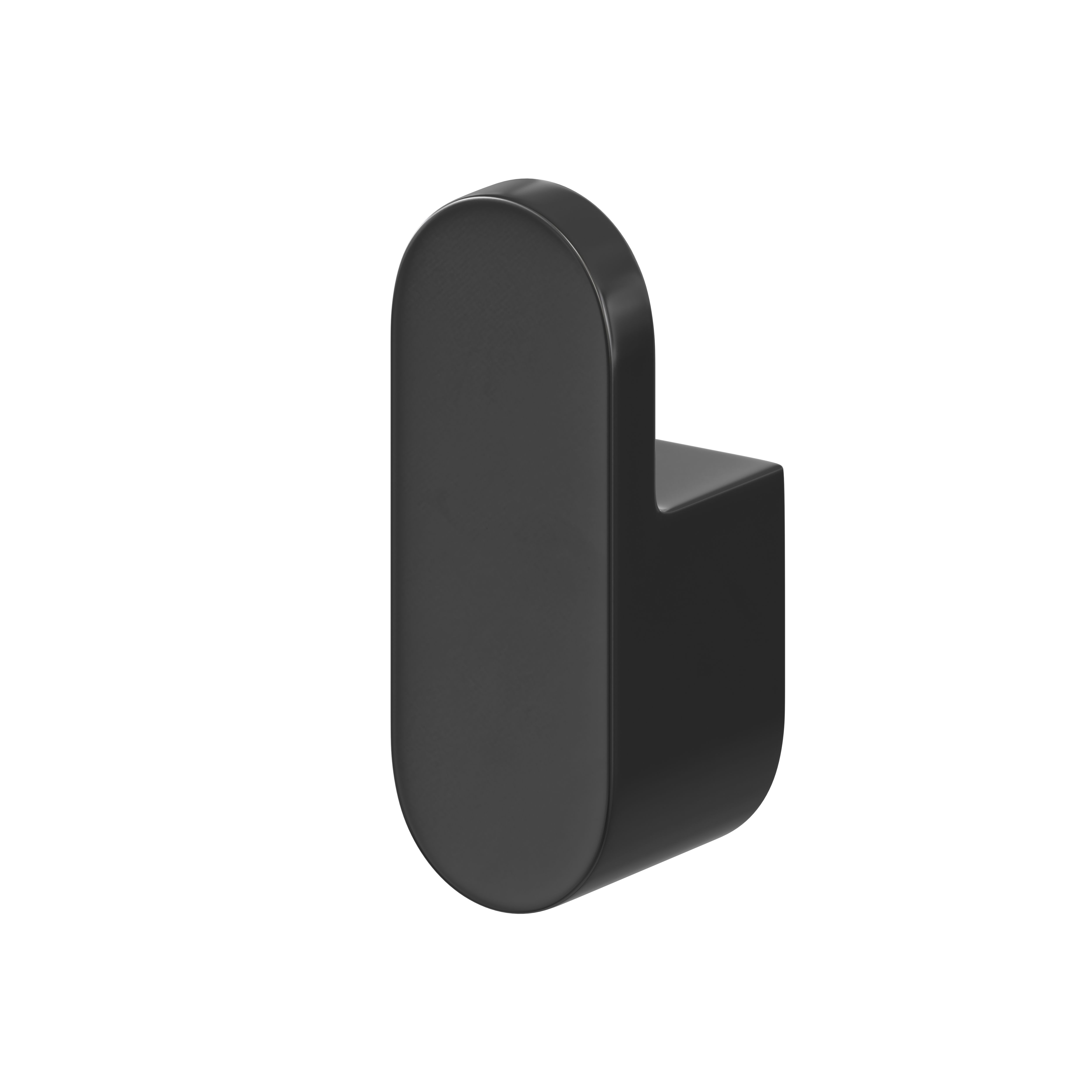GoodHome Graphene Matt Black Zinc alloy Single Hook (Holds)1.5kg