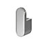 GoodHome Graphene Silver effect Zinc alloy Single Hook (Holds)1.5kg