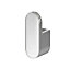 GoodHome Graphene Silver effect Zinc alloy Single Hook (Holds)1.5kg