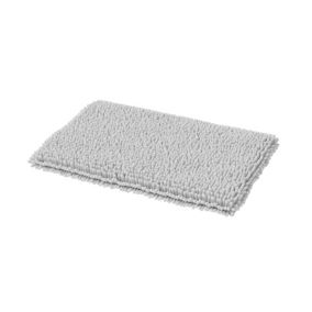 GoodHome Graphene White Polyester Anti-slip Bath mat (L)800mm (W)500mm