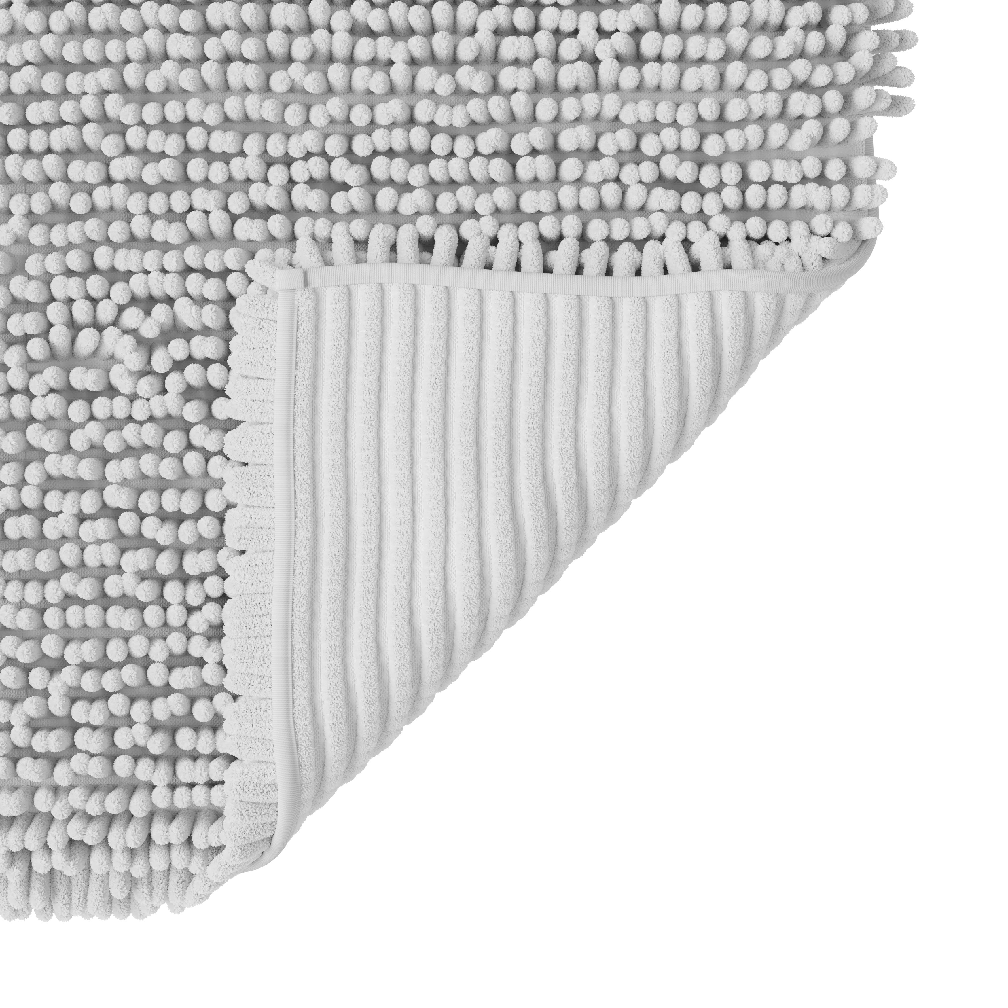 GoodHome Graphene White Polyester Anti-slip Bath mat (L)800mm (W)500mm