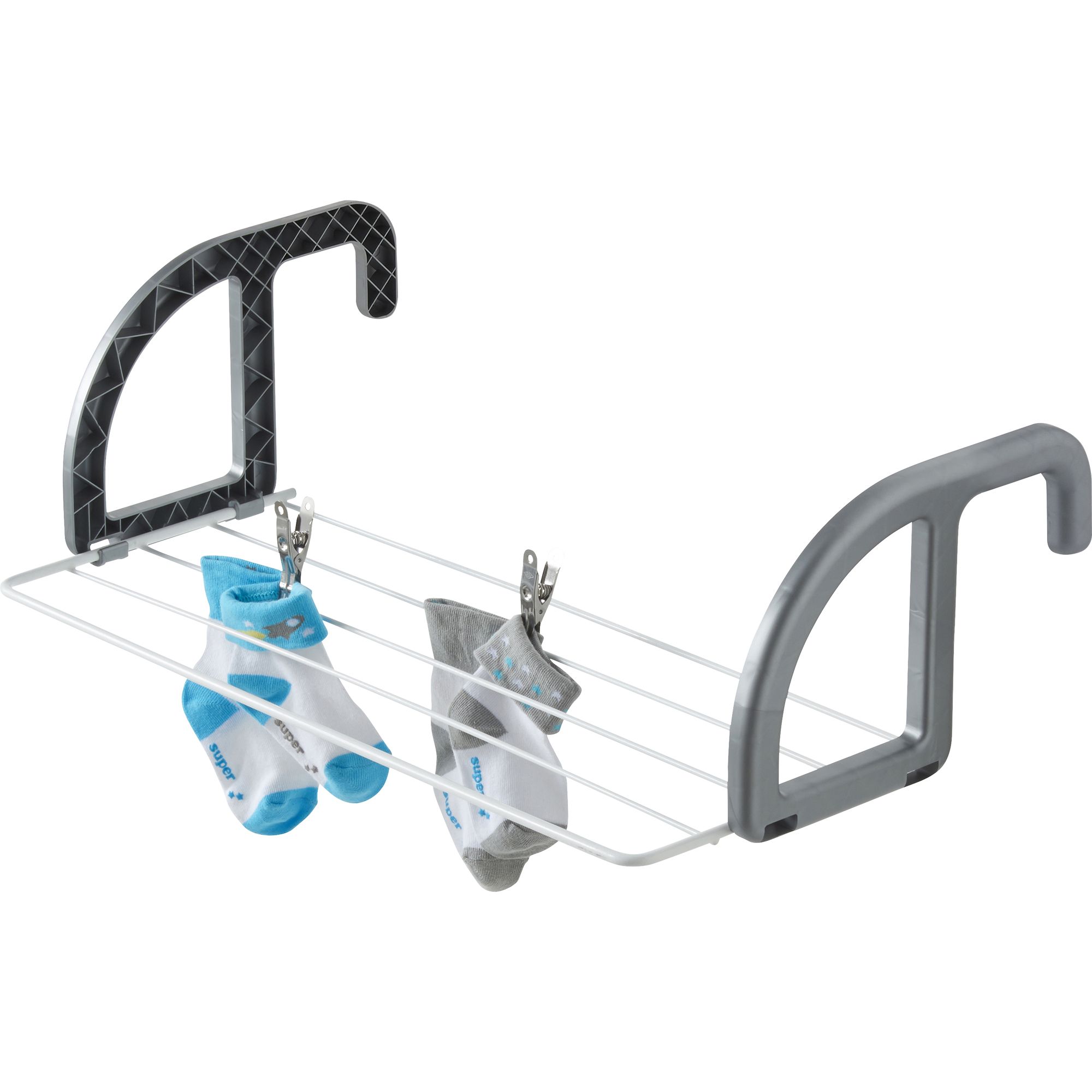 GoodHome Grey & white Foldable Laundry Airer, 2.5m