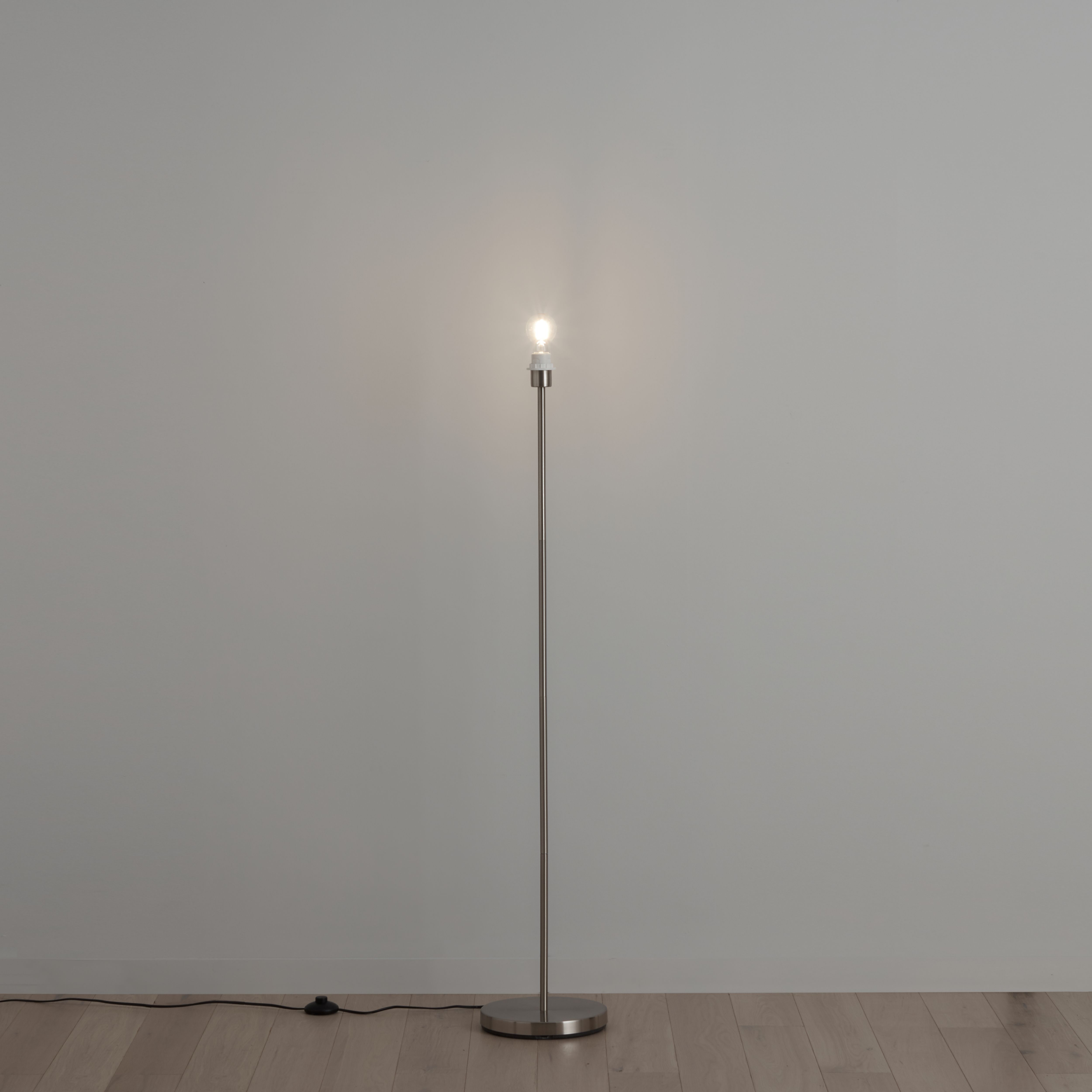 GoodHome Guiterne Brushed Chrome effect Floor lamp base