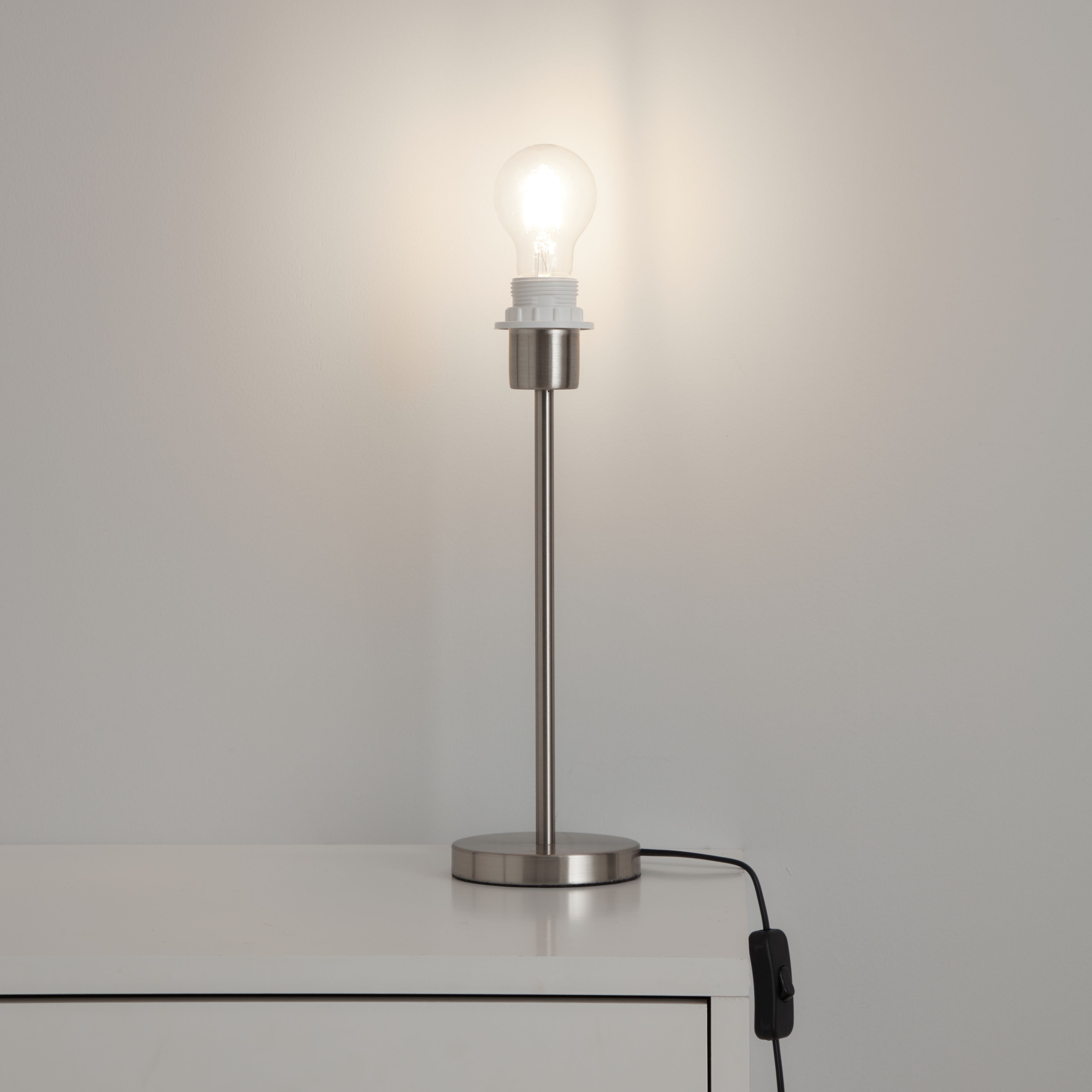 Brushed chrome lamp base top