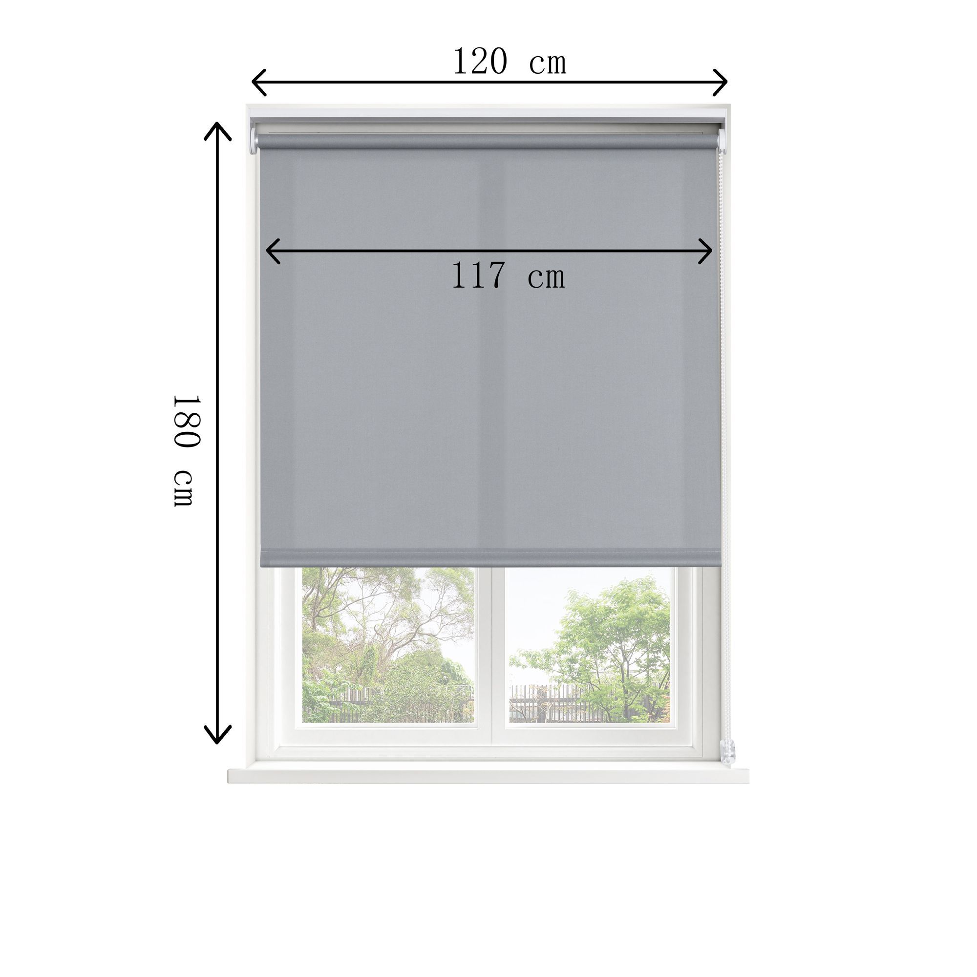 GoodHome Halo Corded Concrete grey Daylight Roller Blind (W)120cm (L)180cm