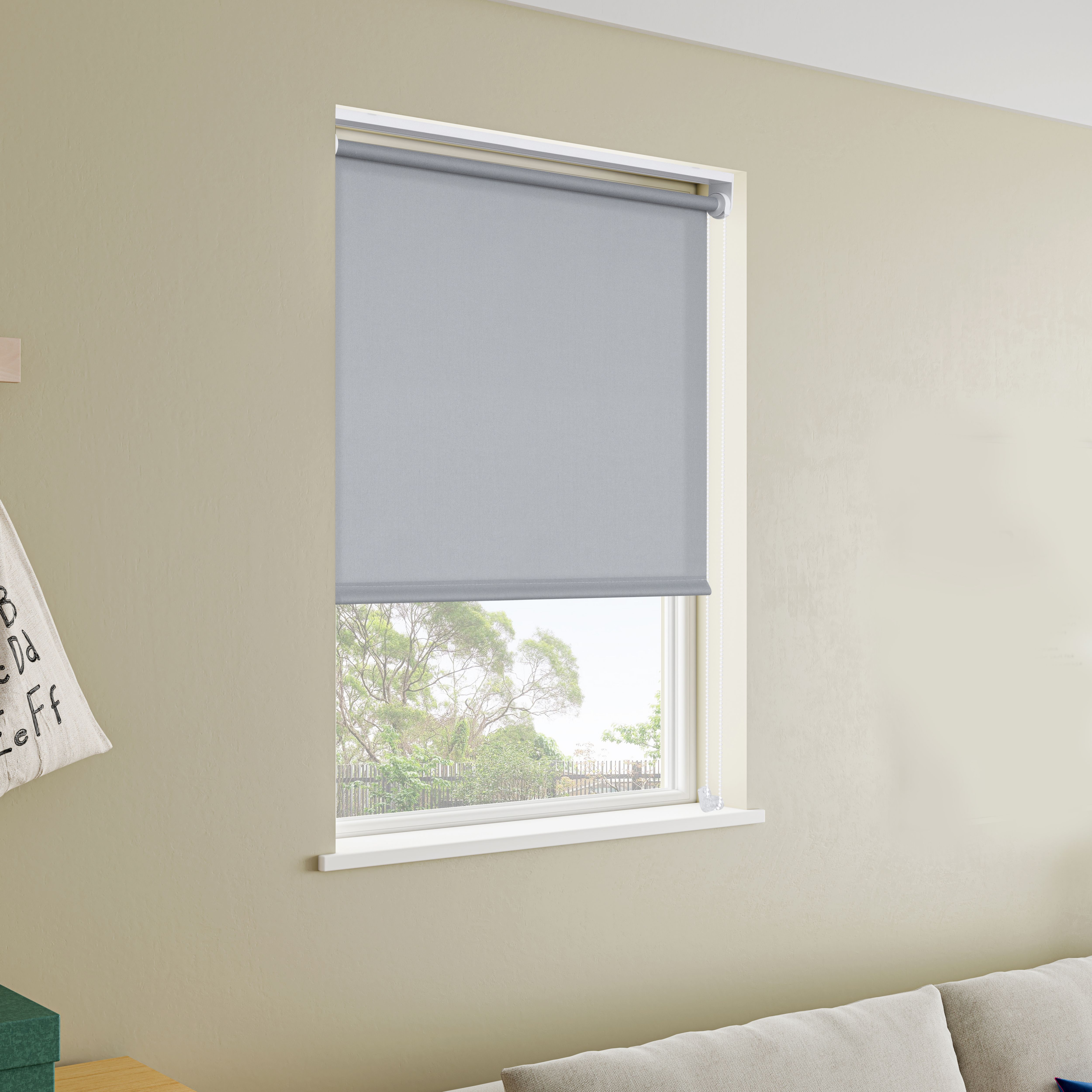 GoodHome Halo Corded Concrete grey Daylight Roller Blind (W)120cm (L)180cm
