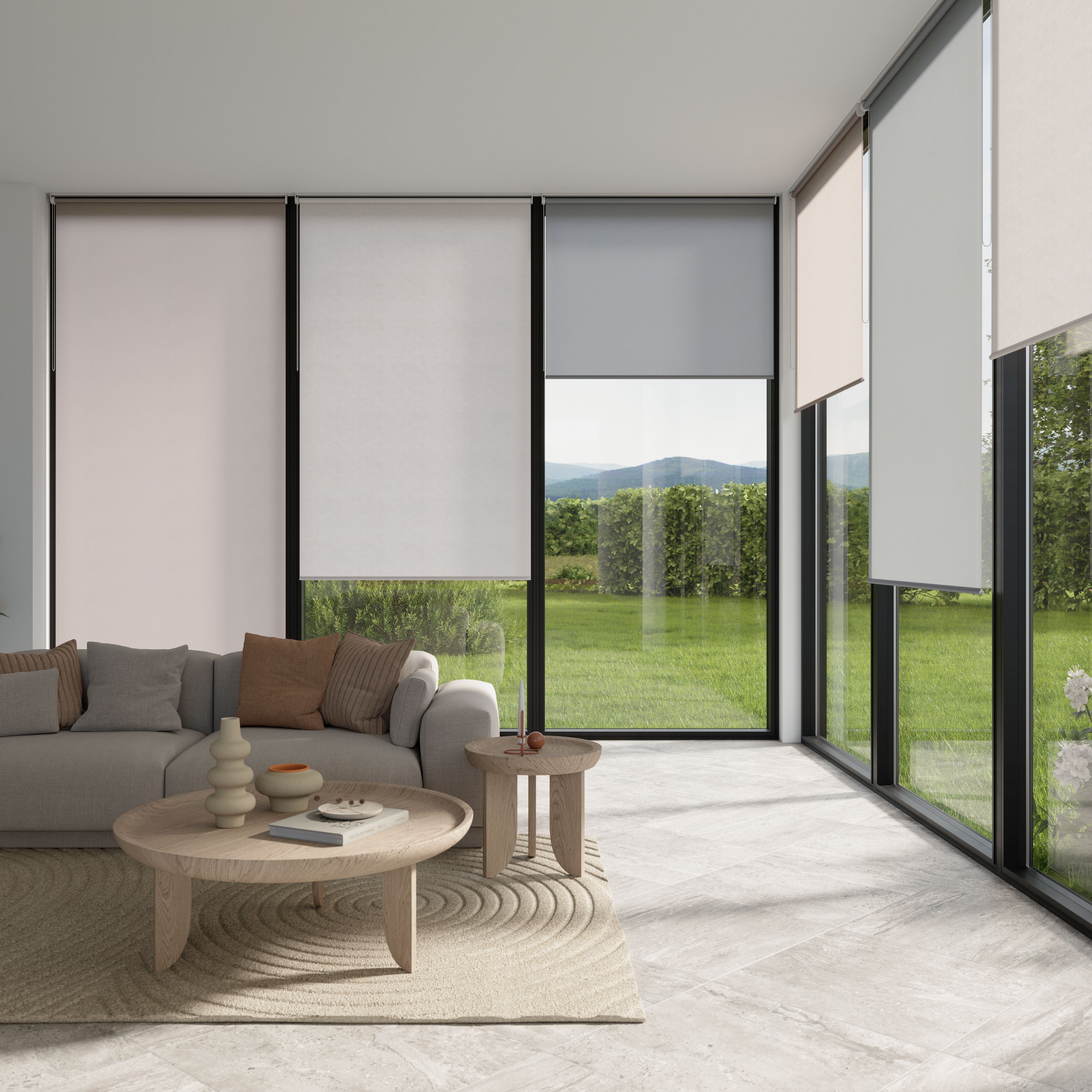 GoodHome Halo Corded Concrete grey Daylight Roller Blind (W)120cm (L)180cm
