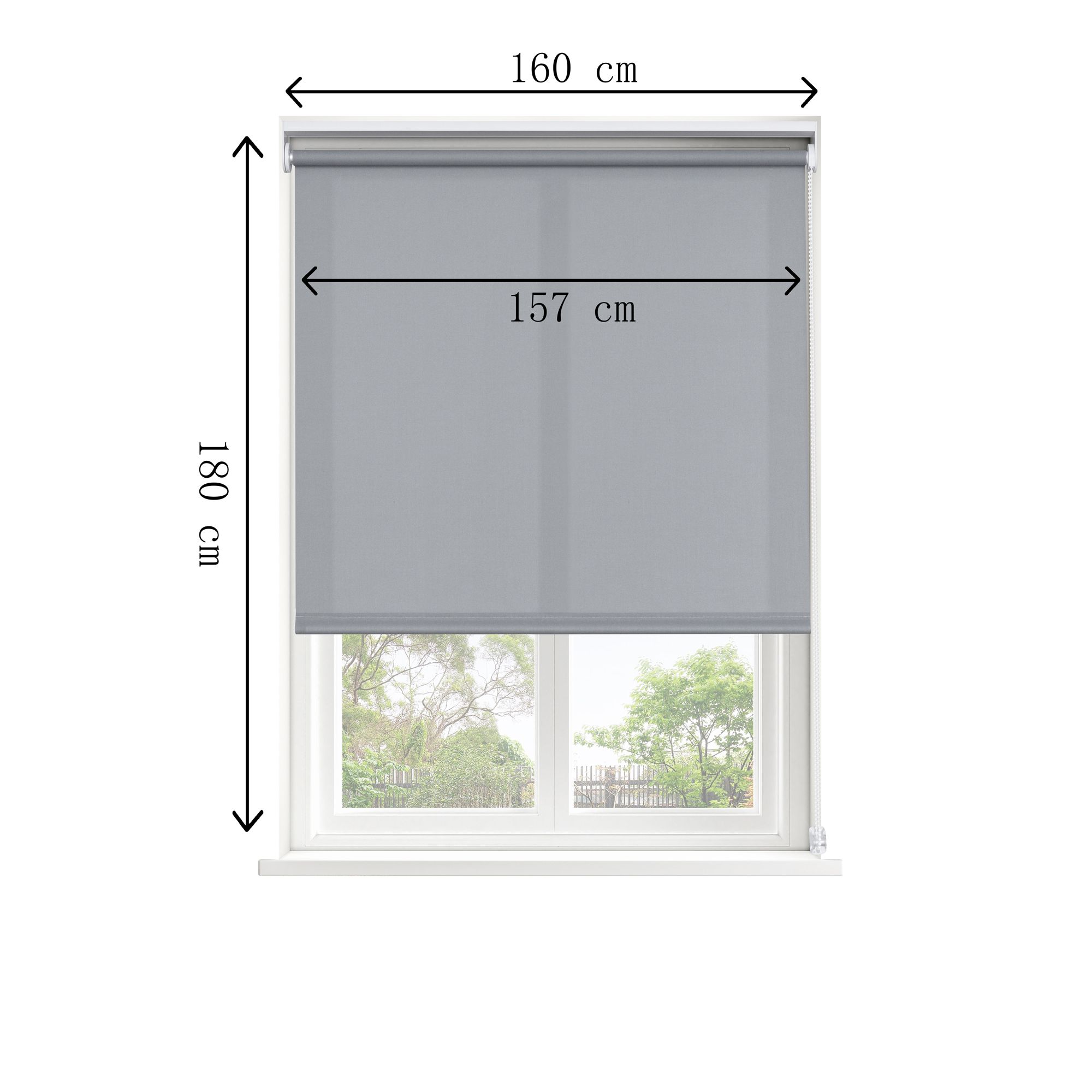 GoodHome Halo Corded Concrete grey Daylight Roller Blind (W)160cm (L)180cm