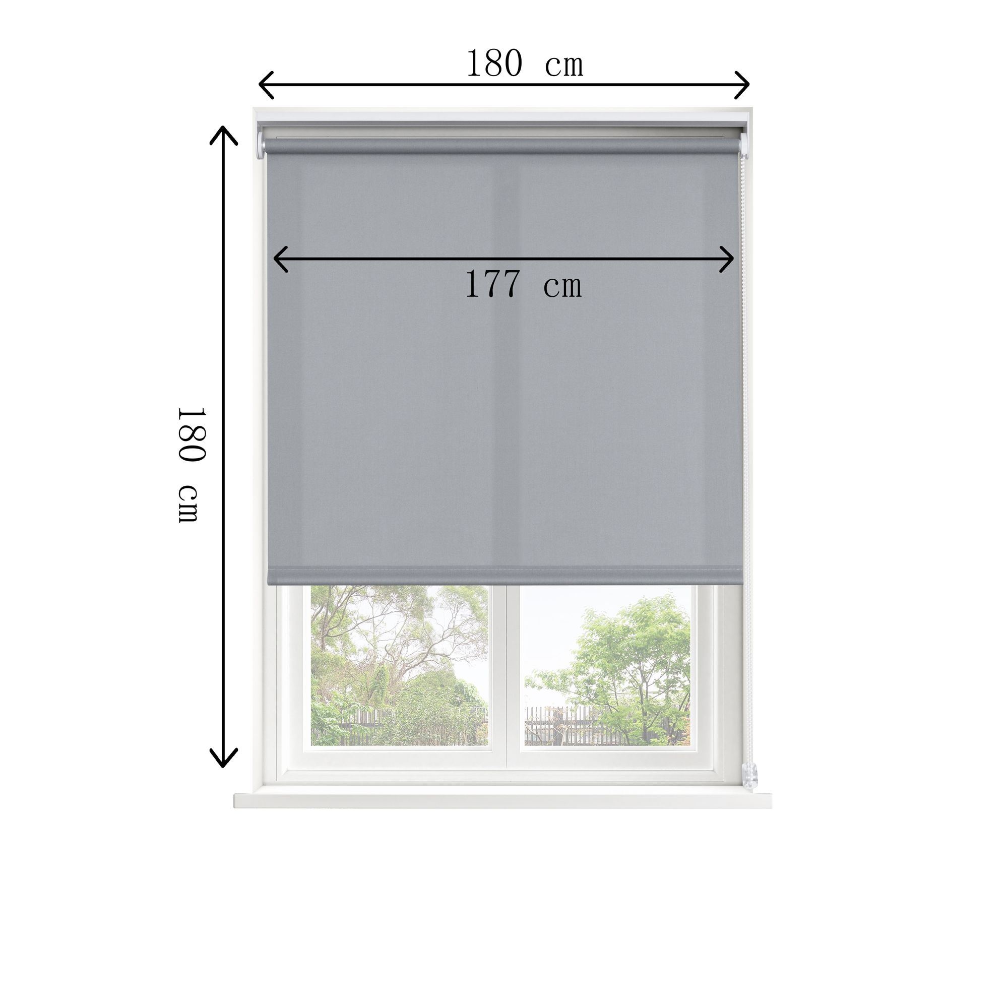 GoodHome Halo Corded Concrete grey Daylight Roller Blind (W)180cm (L)180cm